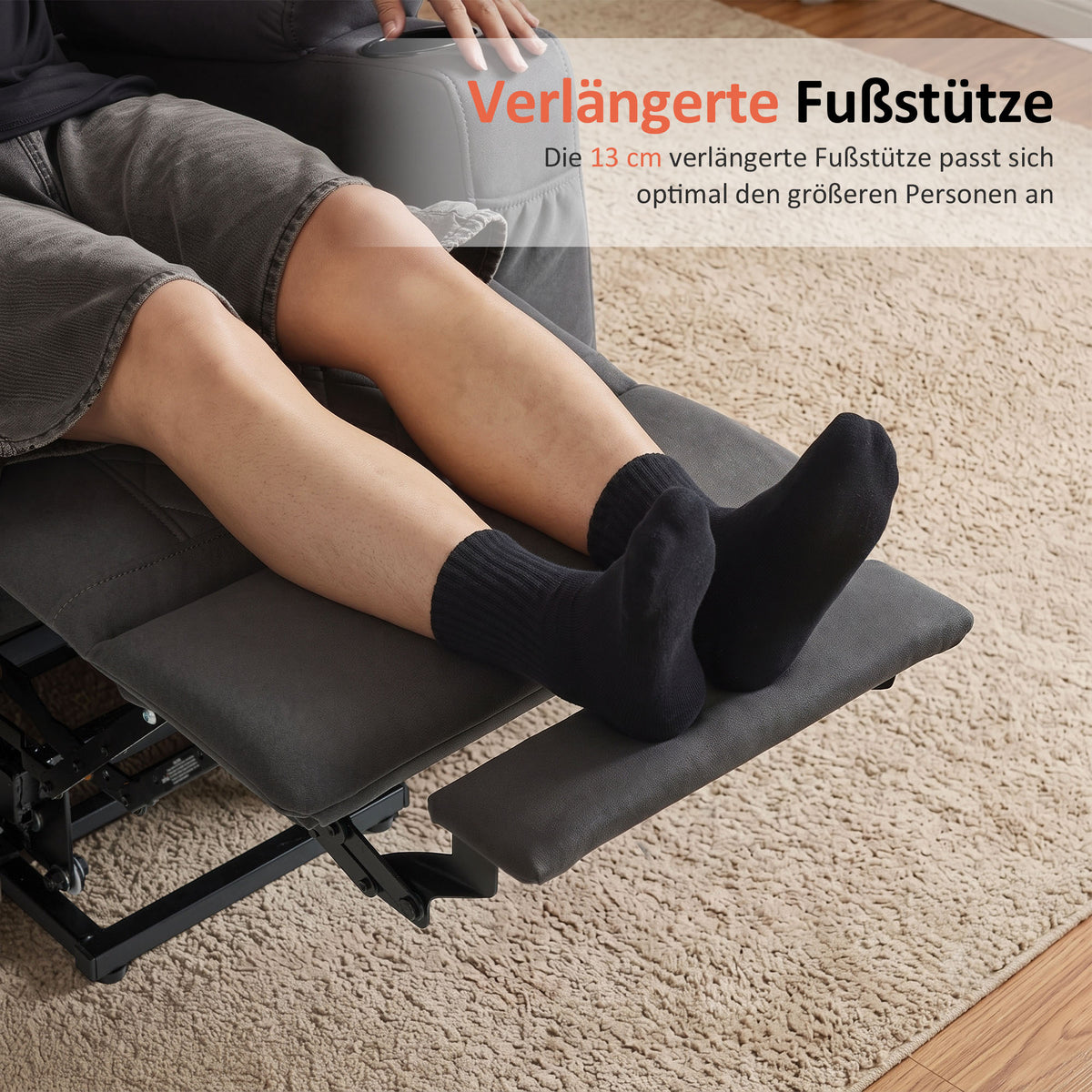 MCombo Sillón reclinable eléctrico con elevador, función de reclinación, masaje y calefacción, 2 motores, ideal para personas mayores en la sala de estar, tapizado en microfibra, 7565