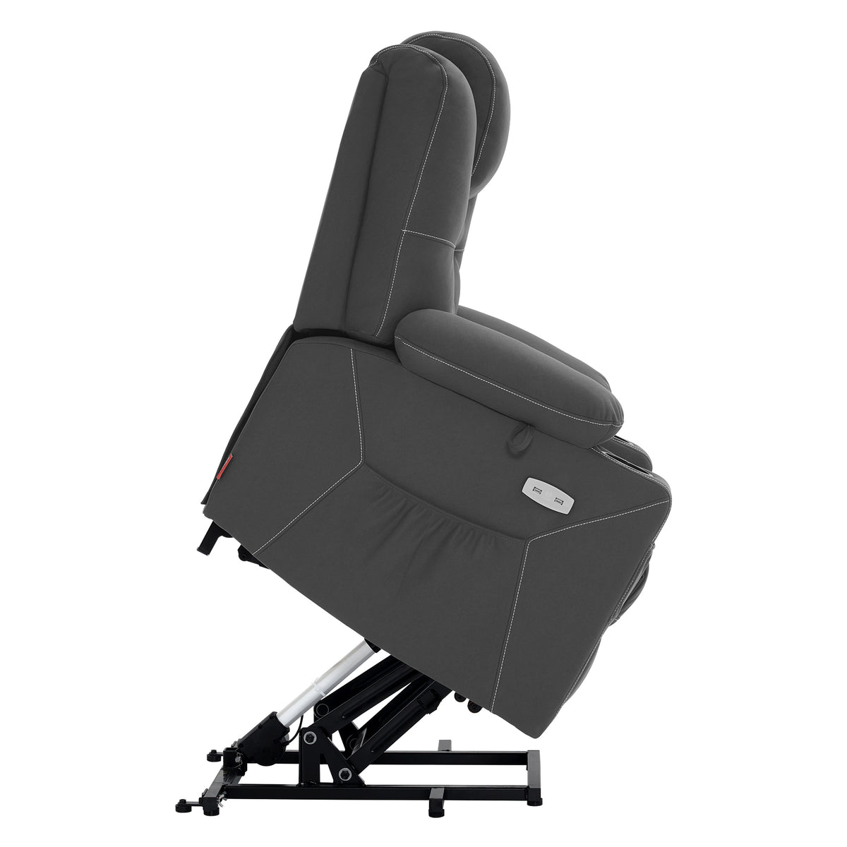 MCombo Sillón reclinable eléctrico con elevador, función de reclinación, masaje y calefacción, 2 motores, ideal para personas mayores en la sala de estar, tapizado en microfibra, 7565