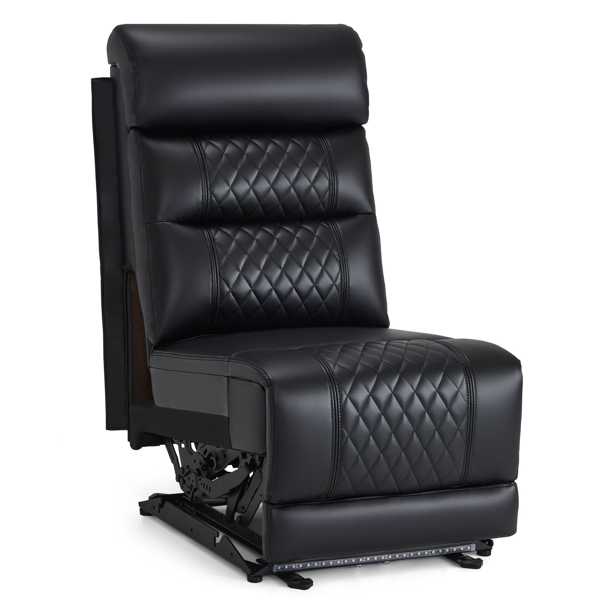 M MCombo Sofazubehör vervangonderdeel middenzit voor 2-zits televisie fauteuil elektrisch verstelbaar 7705M1/M2, verstelbare hoofdsteun (kunstleer, zwart)