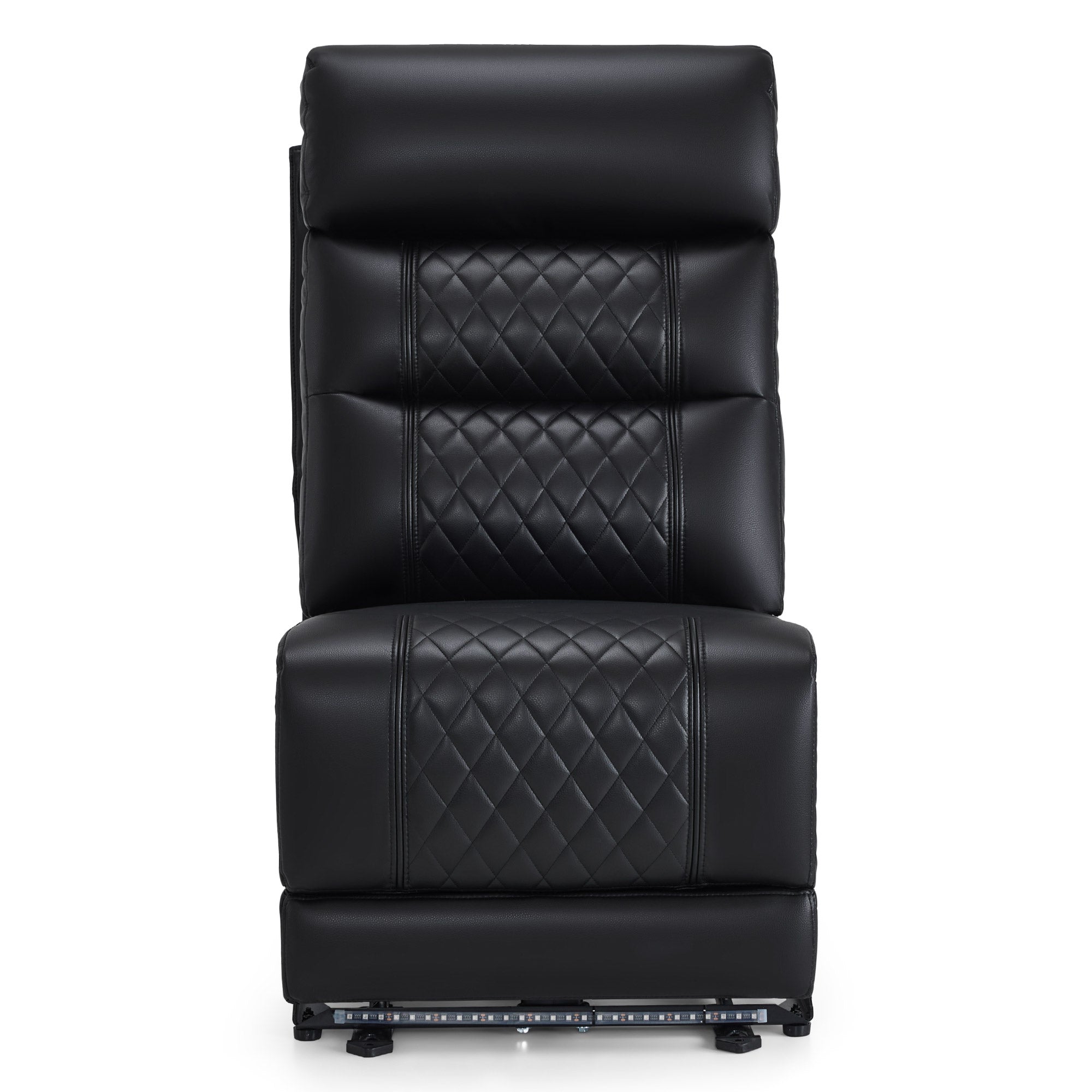 M MCombo Sofazubehör vervangonderdeel middenzit voor 2-zits televisie fauteuil elektrisch verstelbaar 7705M1/M2, verstelbare hoofdsteun (kunstleer, zwart)