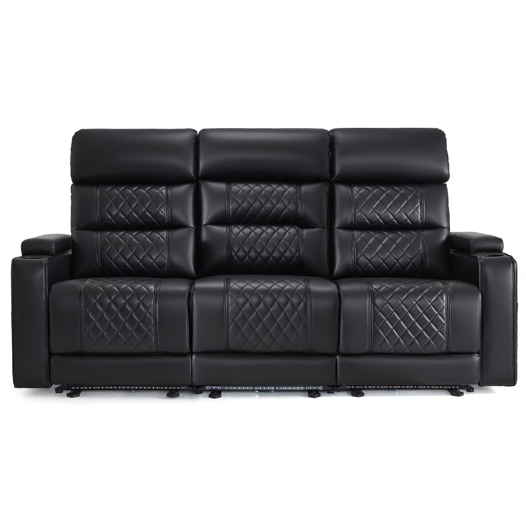 M MCombo Sofazubehör vervangonderdeel middenzit voor 2-zits televisie fauteuil elektrisch verstelbaar 7705M1/M2, verstelbare hoofdsteun (kunstleer, zwart)