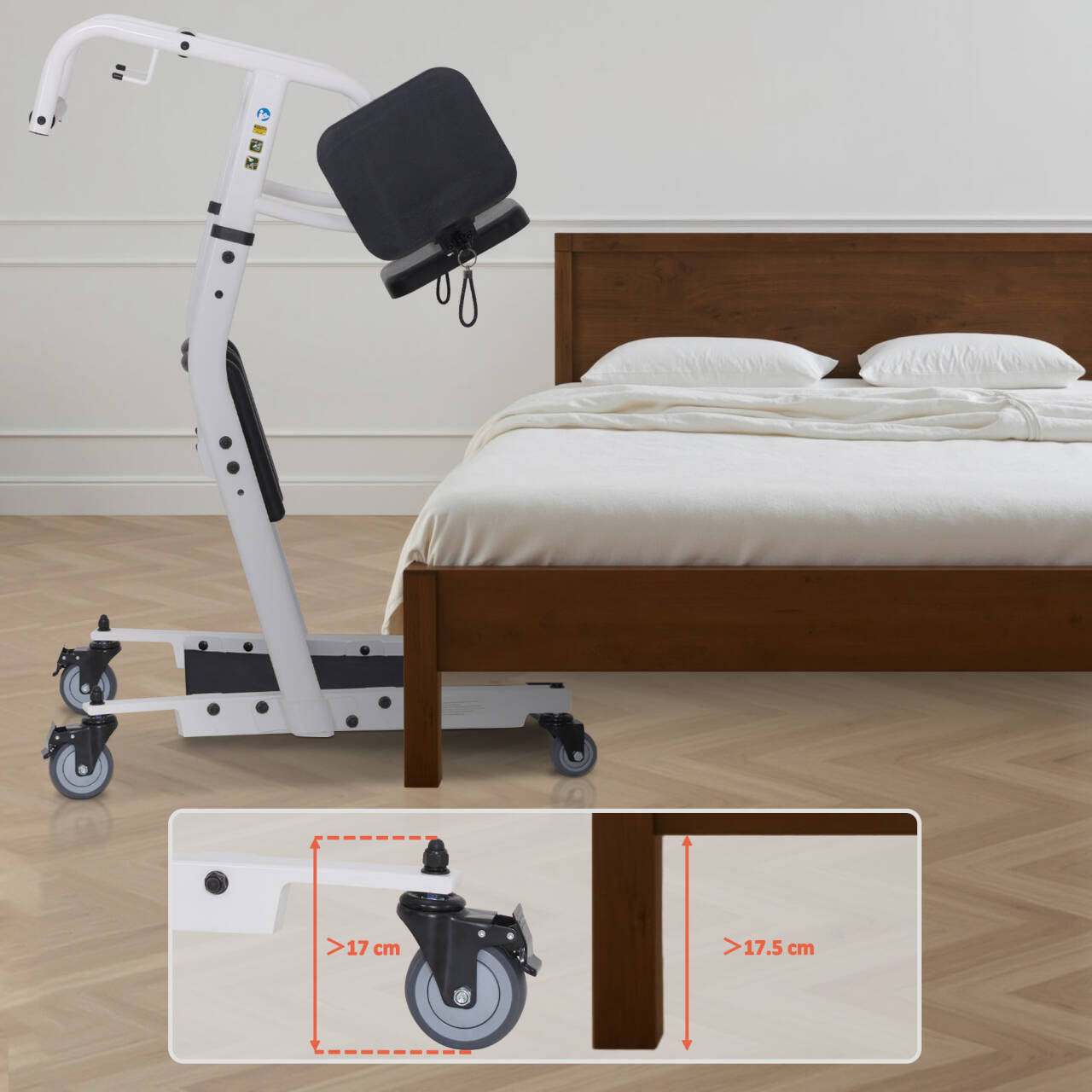 MCombo Sollevatore per pazienti, ausilio per il letto per anziani, dispositivi di assistenza e cura, ausilio per il trasferimento, 180 kg, ausilio per la deambulazione, sedia a rotelle, 86*64*118 cm, STA446/STA447