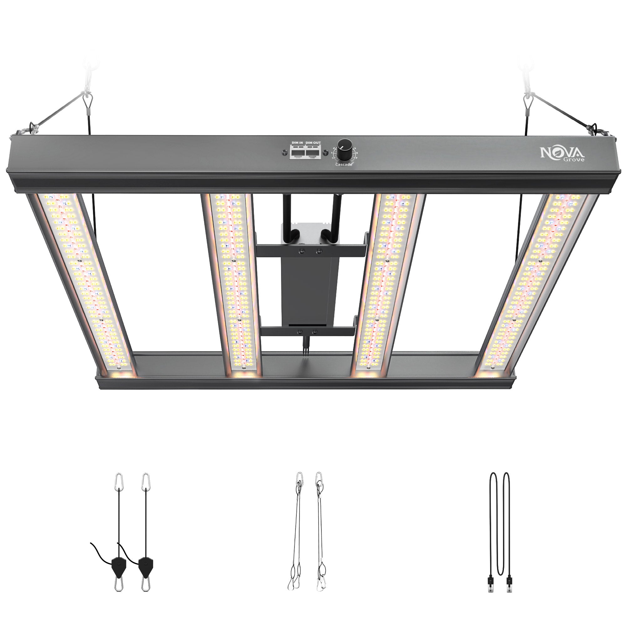 NovaGrove Lampada LED a infrarossi a spettro completo per piante, 240W, per grow box da 90x90 cm, dimmerabile e con collegamento in serie, PR24