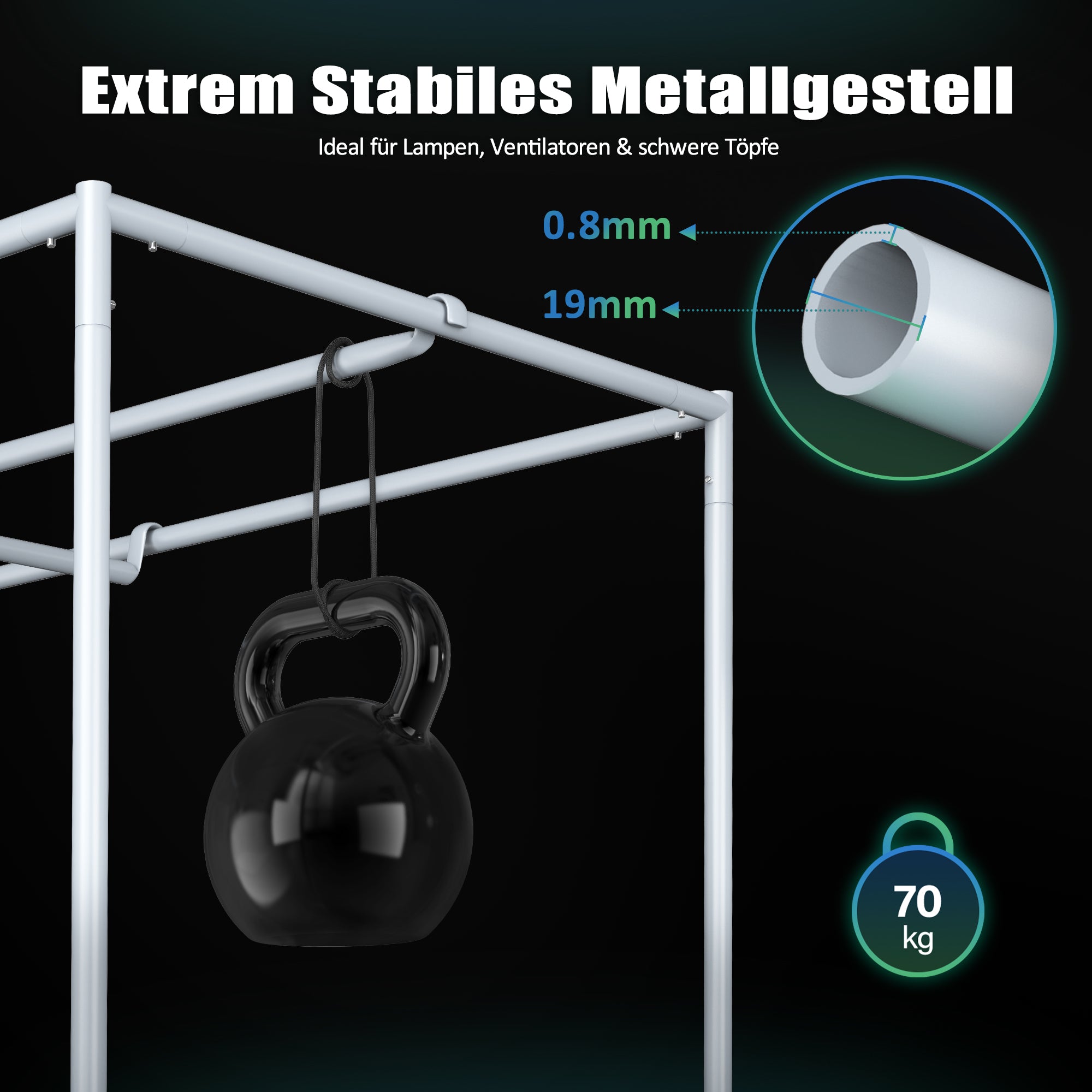 NovaGrove Growzelt, Growbox met 1680D robuuste en waterdichte buitenlaag, hoogreflecterende aluminium binnenbekleding, kweektent met groot kijkvenster en bodembak, A06/A09/A12 (Zwart)