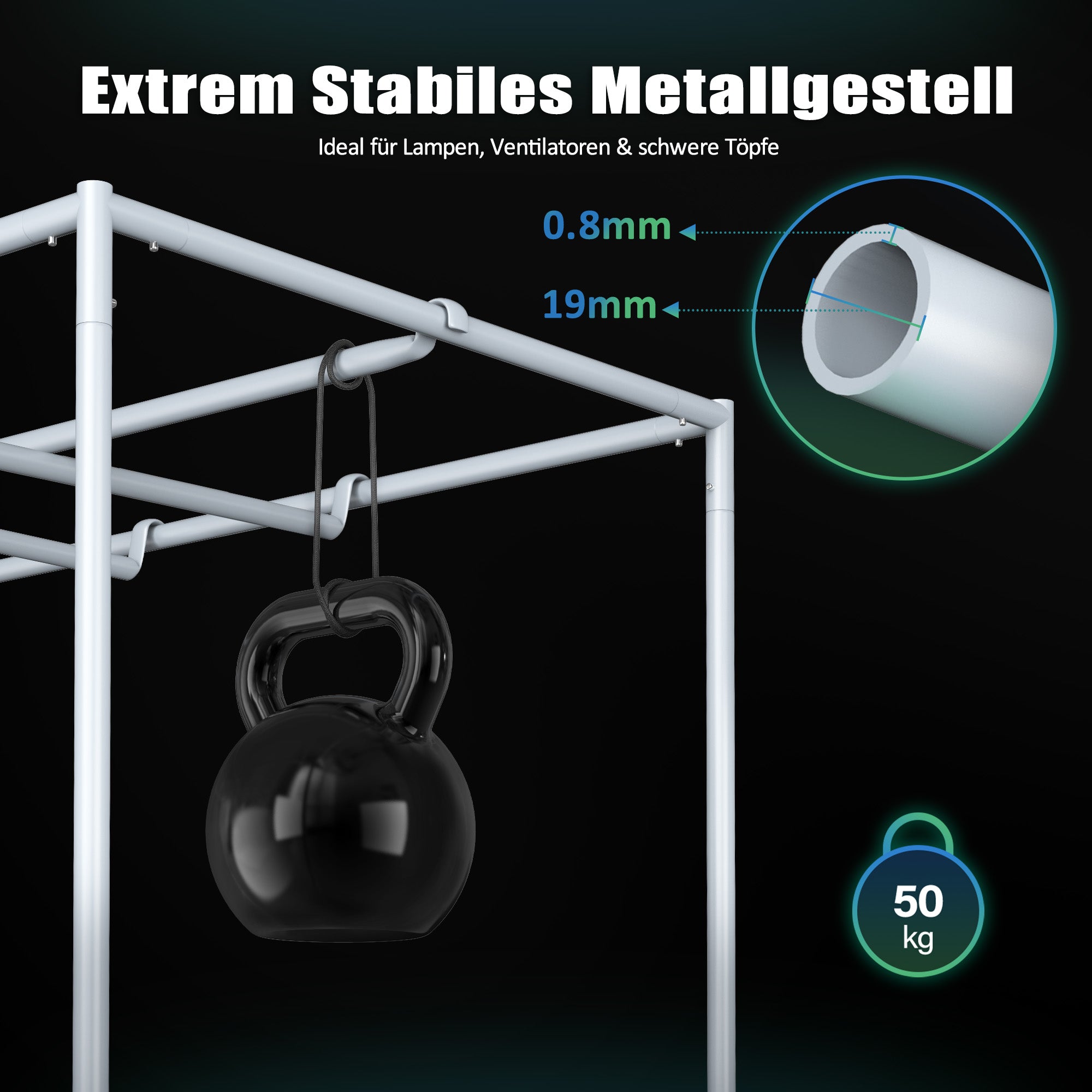 NovaGrove Growzelt, Growbox met 1680D robuuste en waterdichte buitenlaag, hoogreflecterende aluminium binnenbekleding, kweektent met groot kijkvenster en bodembak, A06/A09/A12 (Zwart)