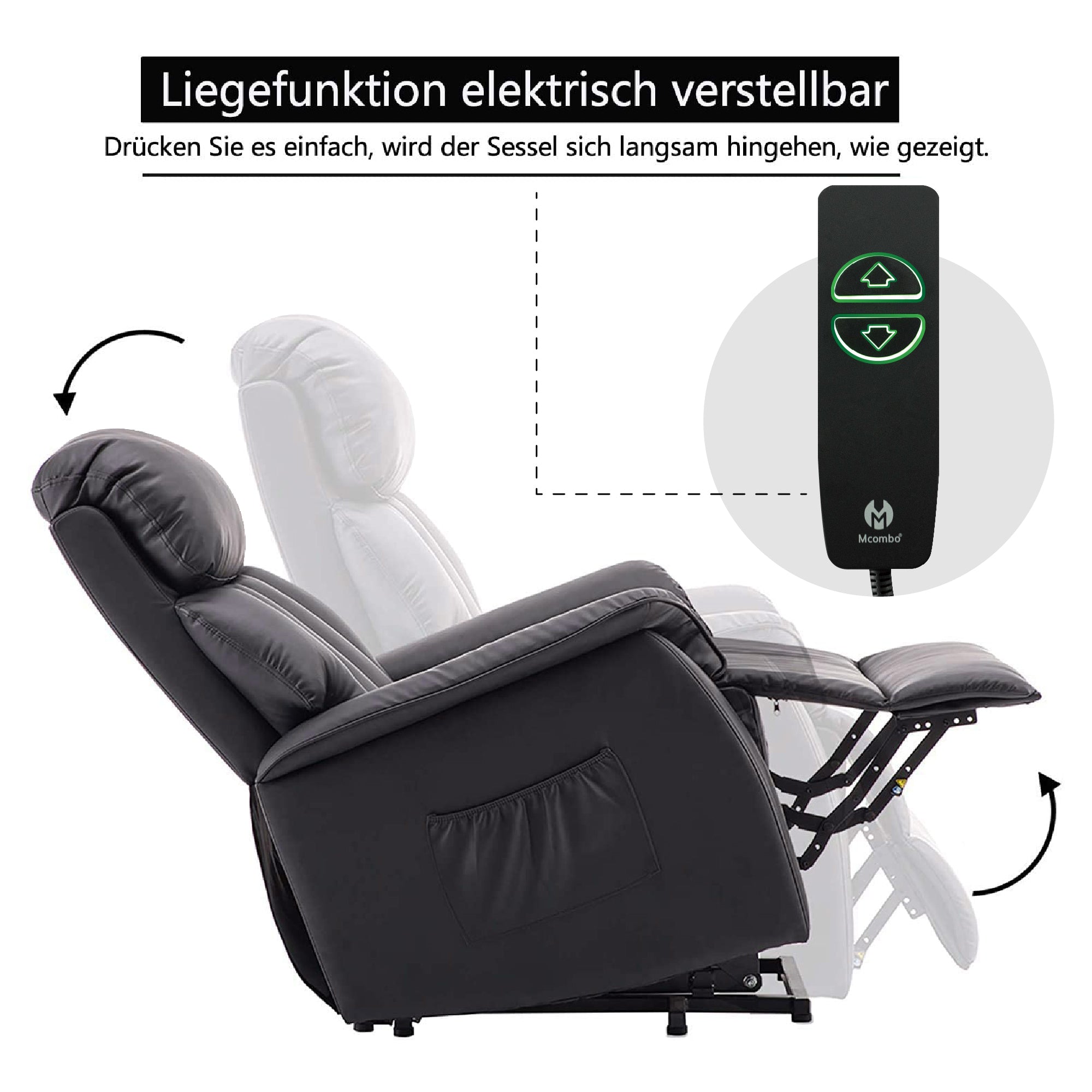 MCombo Poltrona relax elettrica con funzione di sollevamento / Poltrona relax elettrica 7299