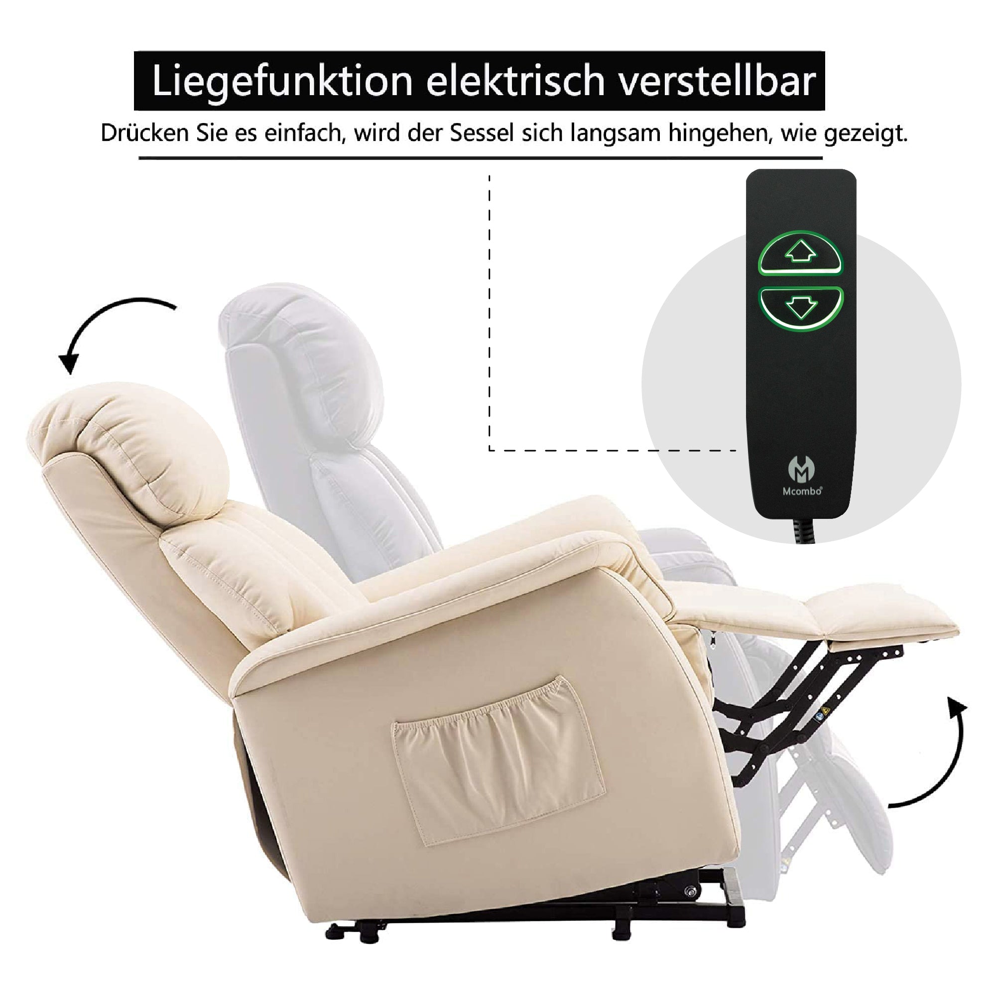 MCombo Poltrona relax elettrica con funzione di sollevamento / Poltrona relax elettrica 7299