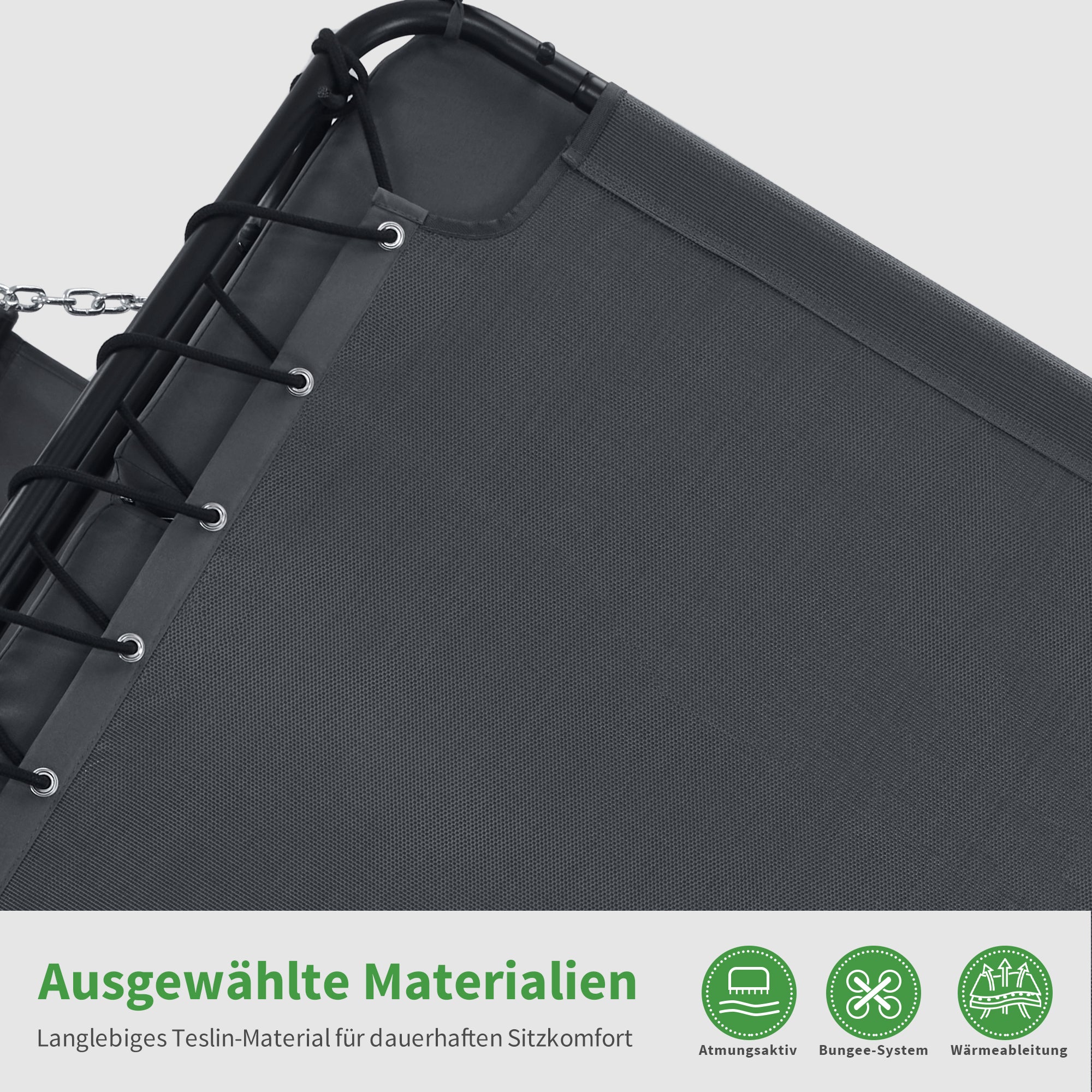 MCombo Dondolo Hollywood con funzione reclinabile, lettino da giardino per esterni, resistente alle intemperie, con parasole e cuscino di seduta extra spesso, dimensioni 167x155x173 cm, codice 8012 (grigio)