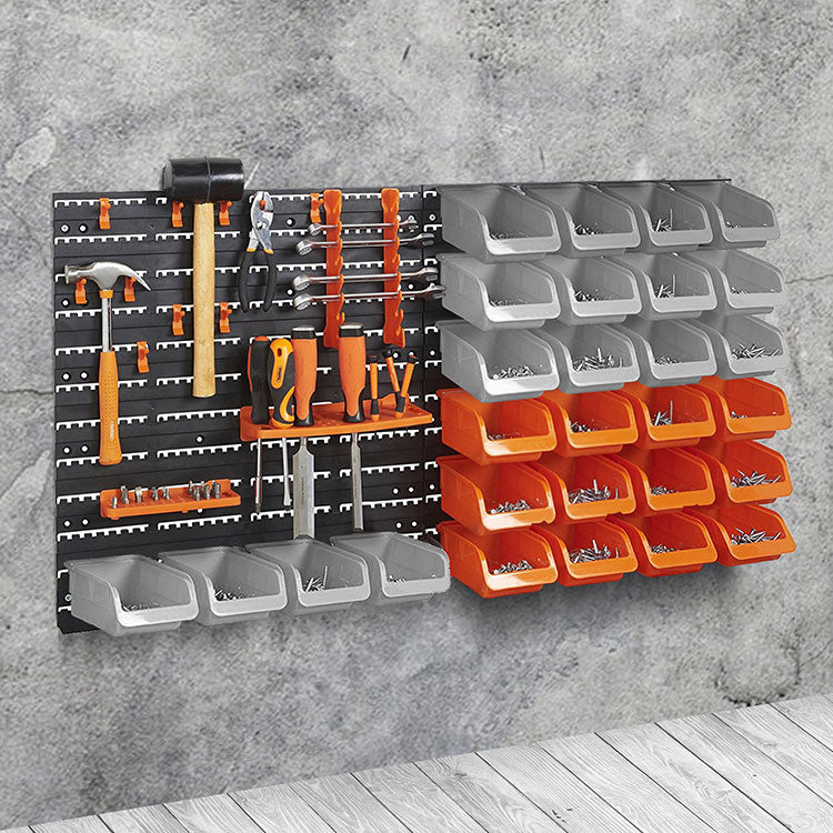 MCombo Scatola portaoggetti da parete, scatole impilabili, scatola per smistamento, set da 41 pezzi, plastica ST02