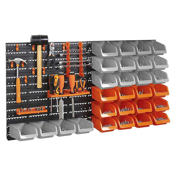 MCombo Scatola portaoggetti da parete, scatole impilabili, scatola per smistamento, set da 41 pezzi, plastica ST02