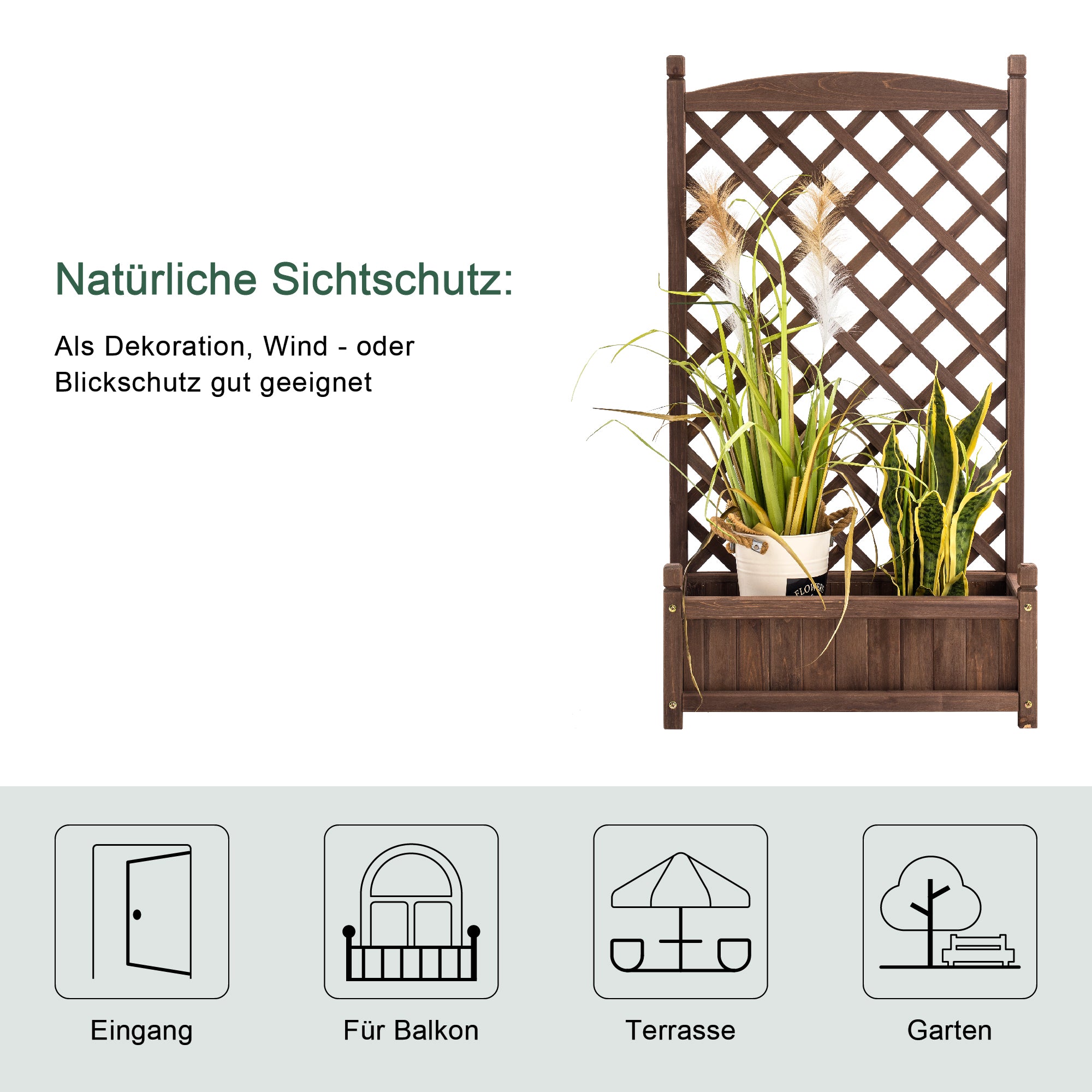 Jardinière MCombo avec treillis pour plantes grimpantes 0428 