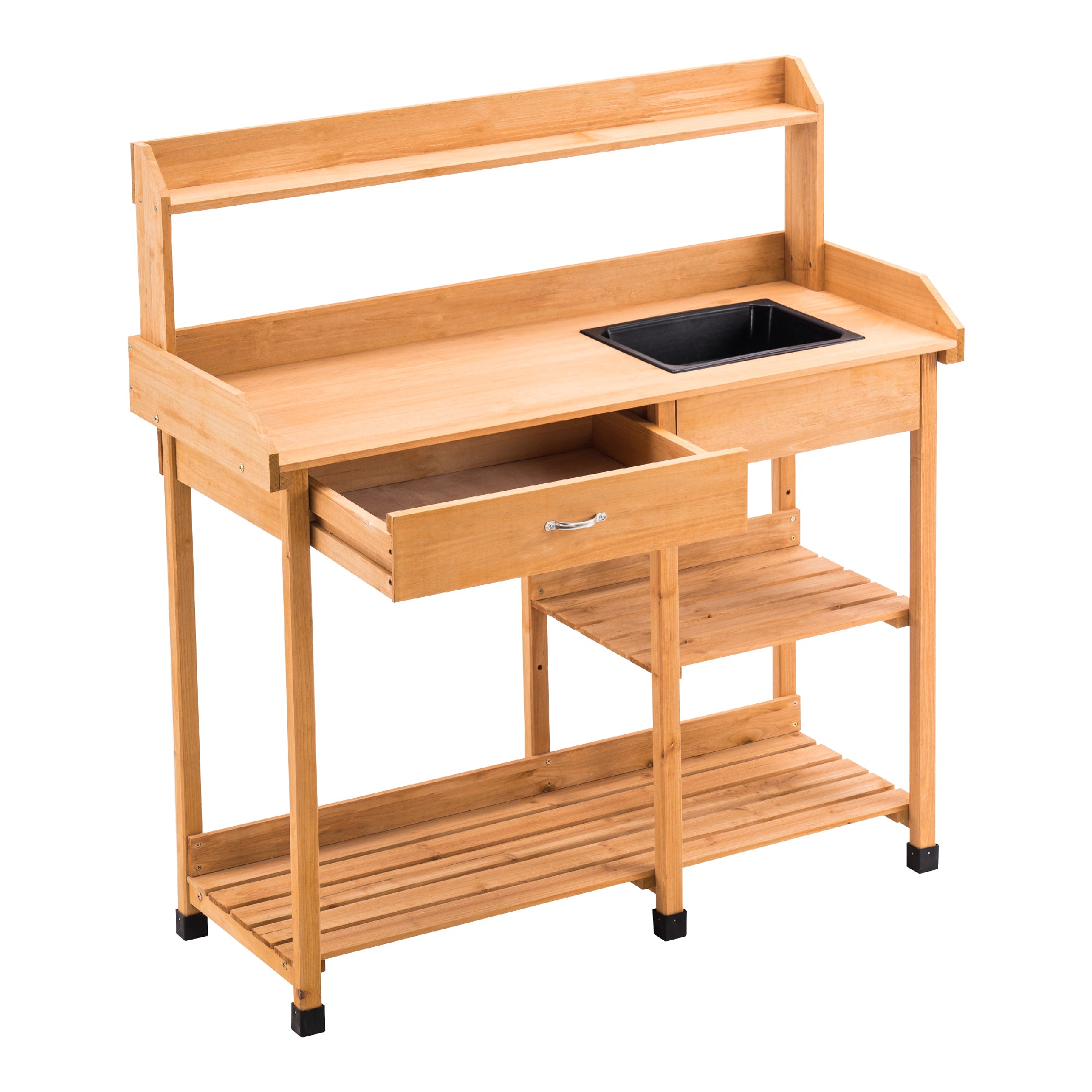 MCombo Planten tafel Tuin tafel Bloem tafel met Wasbak Opbergruimte Hout 0458