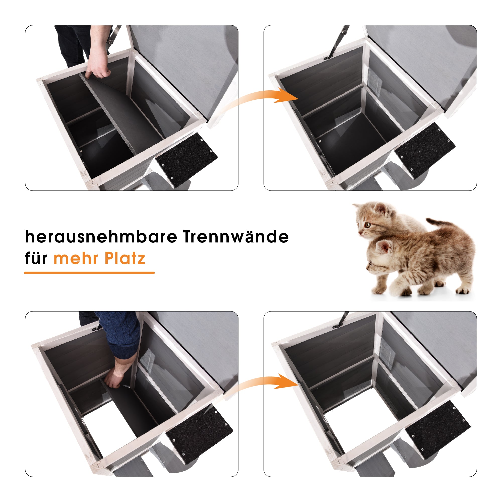 Lovupet kattenhuis kattenvilla kattenhut 2 verdiepingen weerbestendig 0508EY