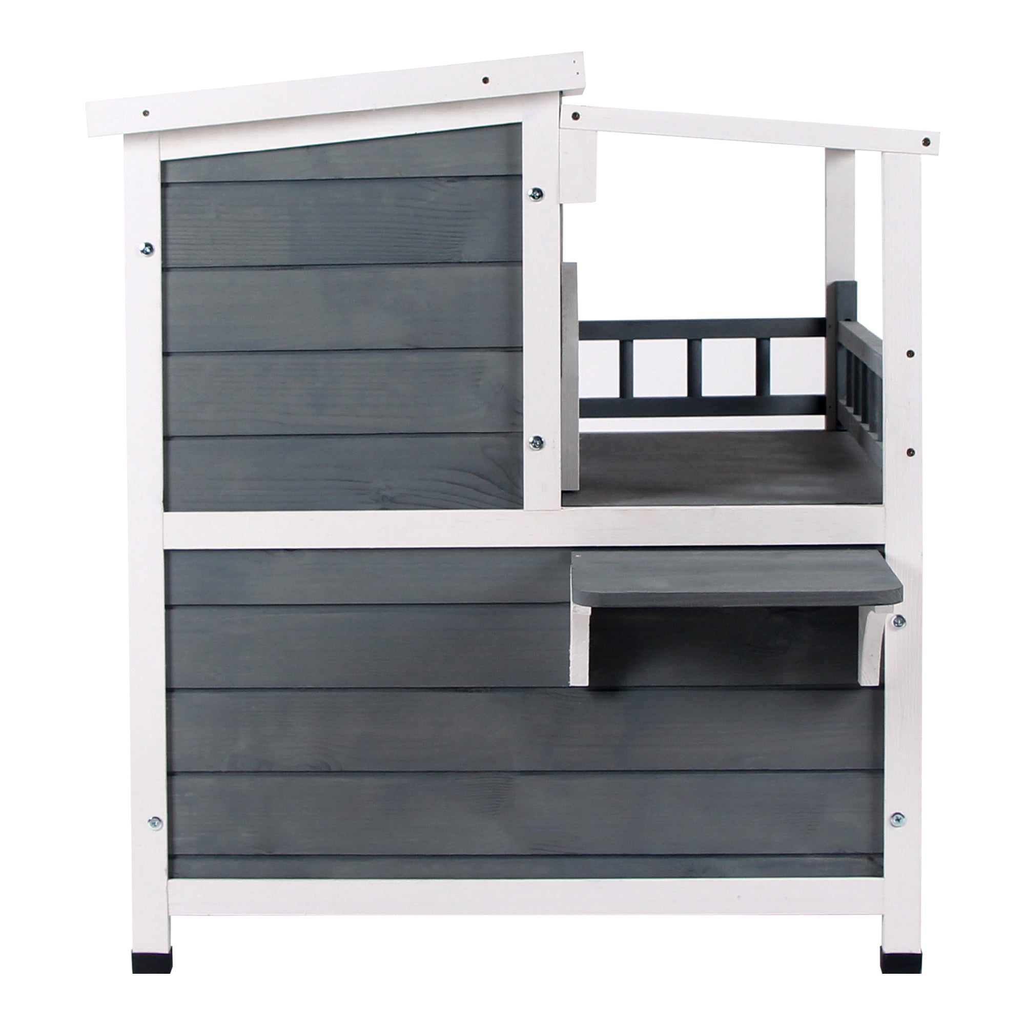 Lovupet kattenhuis kattenvilla kattenhut 2 verdiepingen met terrasdak 0509EY