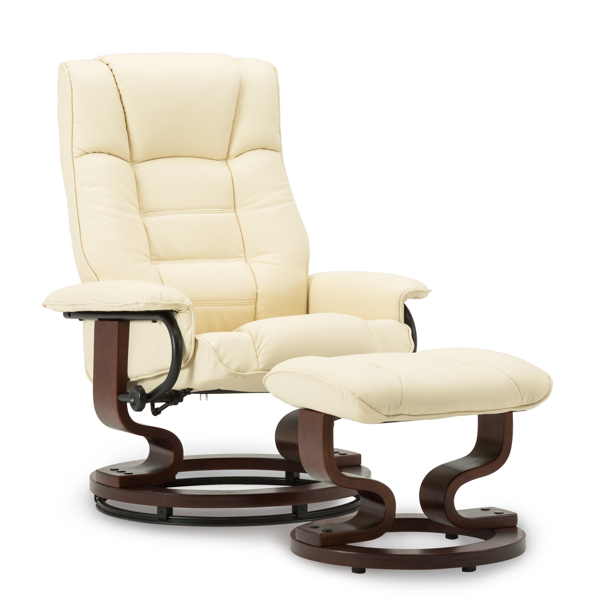 MCombo Poltrona relax con poggiapiedi, poltrona TV girevole a 360° con funzione reclinabile, poltrona TV con portata massima di 120 kg, moderna poltrona lounge per soggiorno, 9019