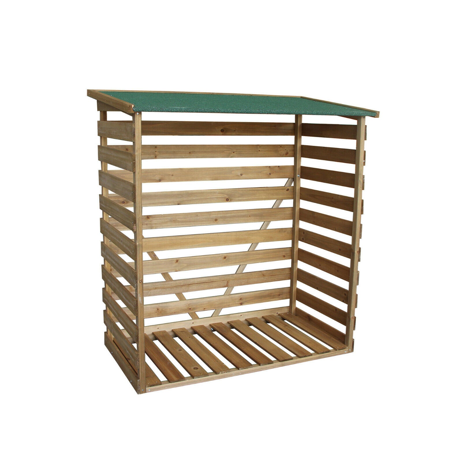 M MCombo Houten Rek, Buiten Haardhout Rek met Achterwand, Houten Onderstand met Waterdichte Dekking, 1202/1200/1213