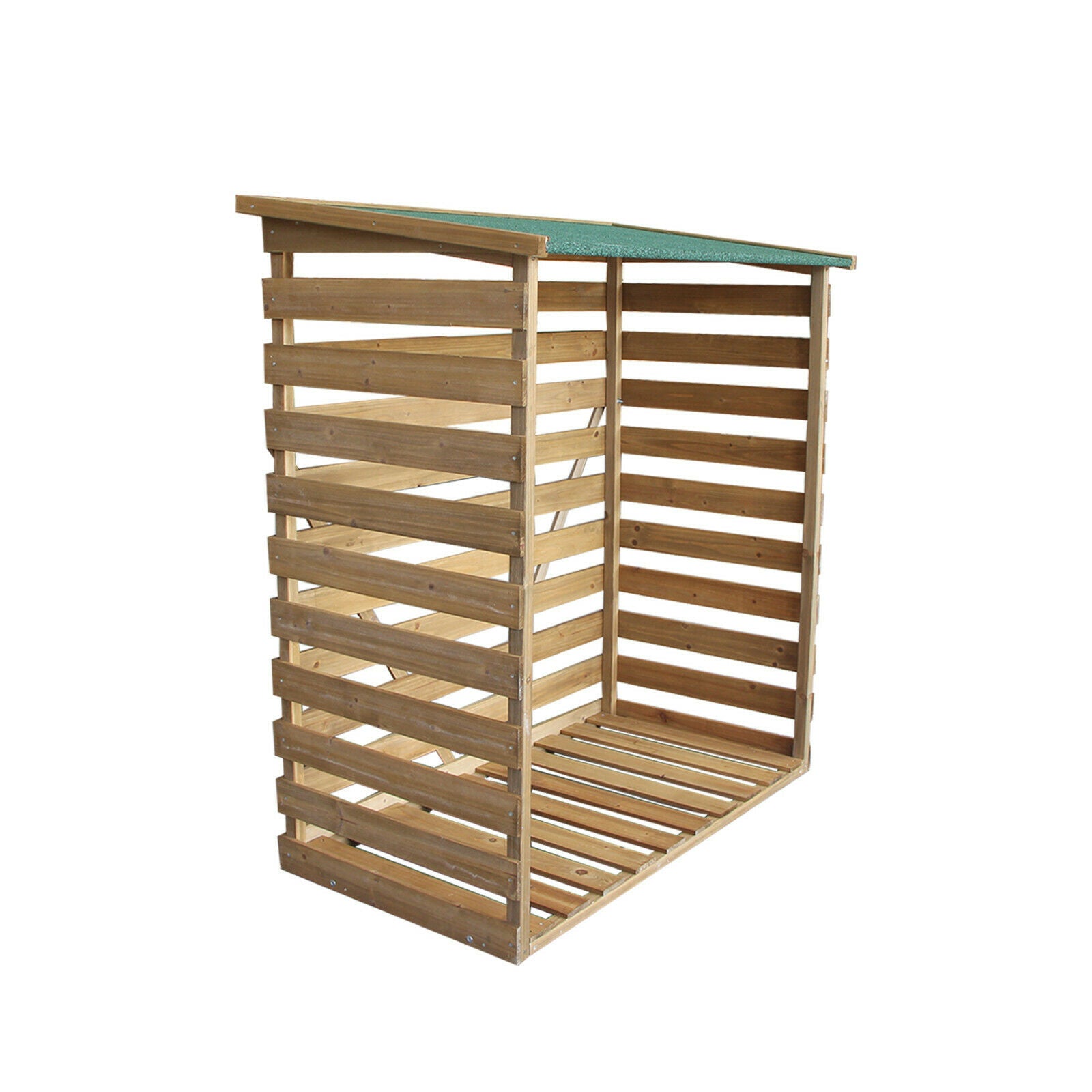 M MCombo Houten Rek, Buiten Haardhout Rek met Achterwand, Houten Onderstand met Waterdichte Dekking, 1202/1200/1213