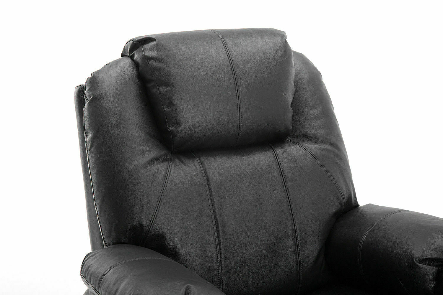MCombo Poltrona relax con massaggio – Girevole e a dondolo, regolazione manuale, vera pelle – 7050