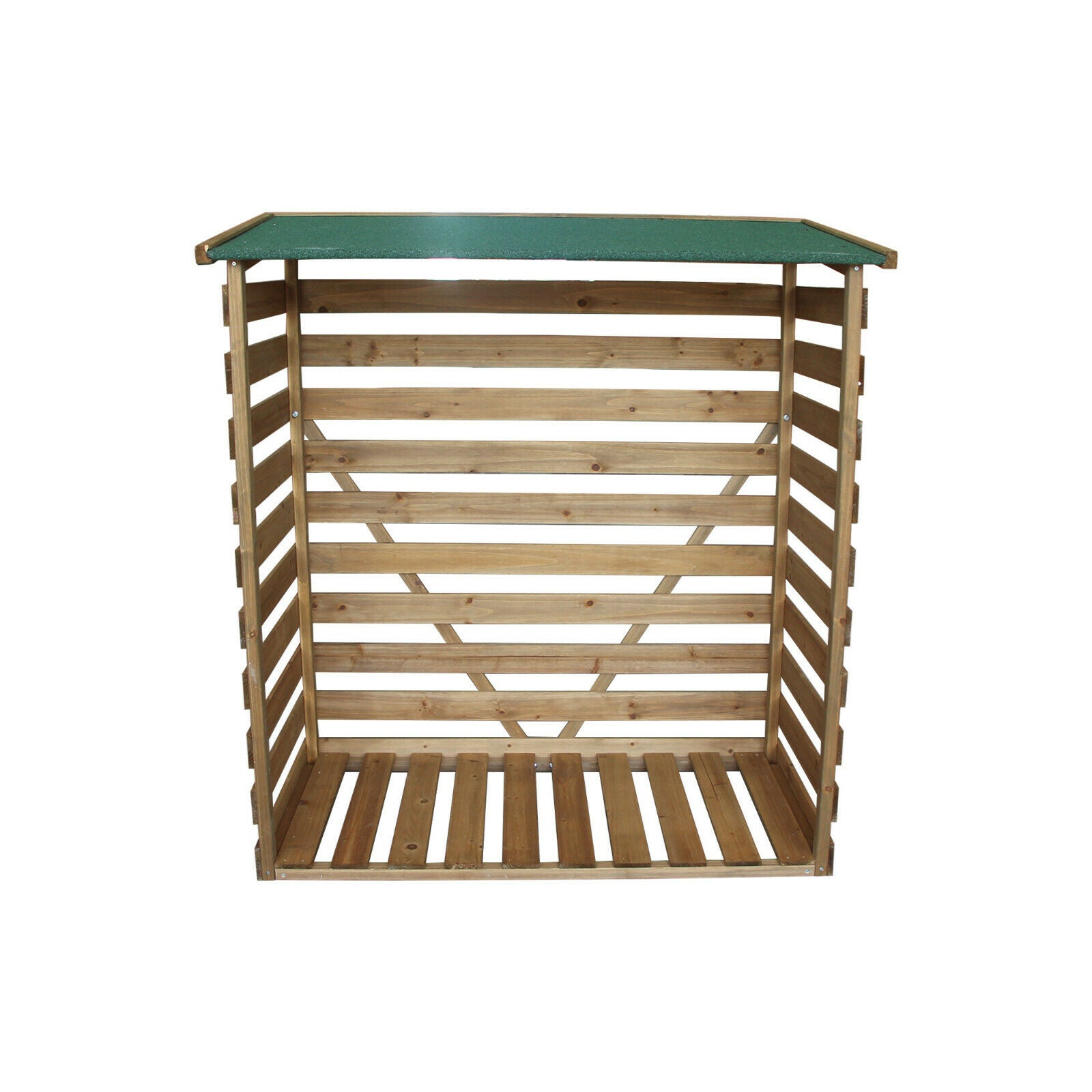 M MCombo Houten Rek, Buiten Haardhout Rek met Achterwand, Houten Onderstand met Waterdichte Dekking, 1202/1200/1213