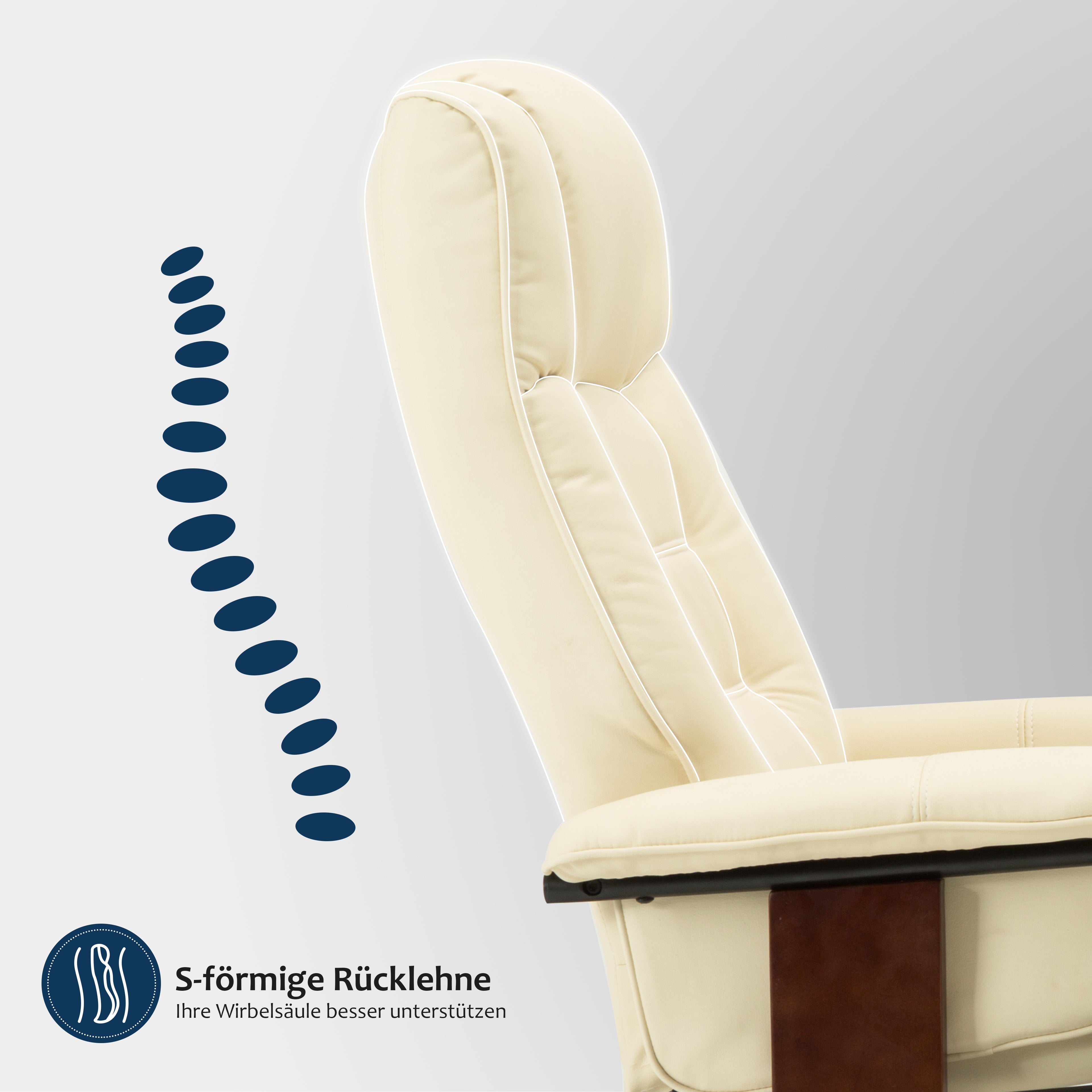 MCombo Poltrona relax con poggiapiedi, poltrona TV girevole a 360° con funzione reclinabile, poltrona TV con portata massima di 120 kg, moderna poltrona lounge per soggiorno, 9019