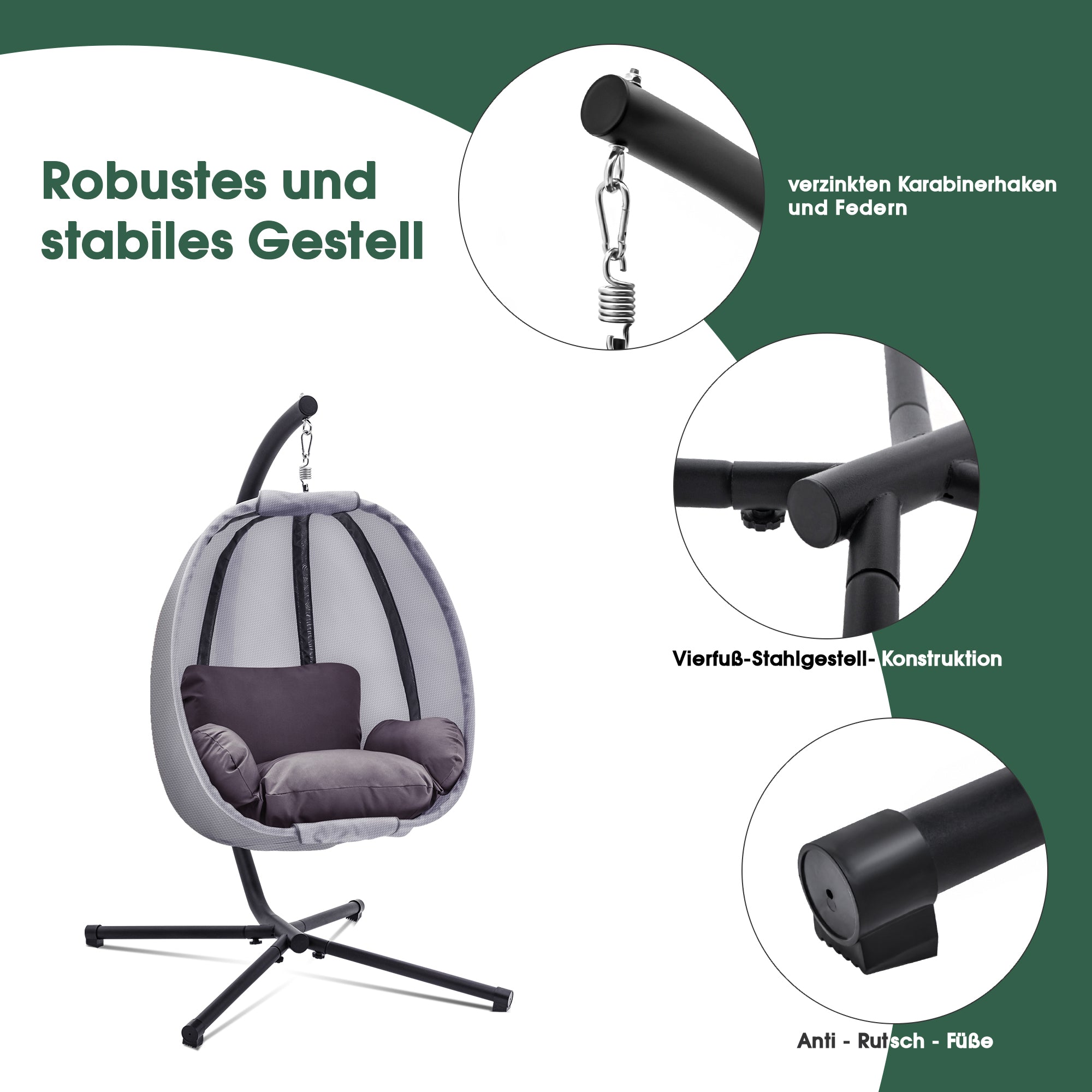 MCombo Poltrona sospesa / Poltrona a cestello con supporto e cuscino 8072