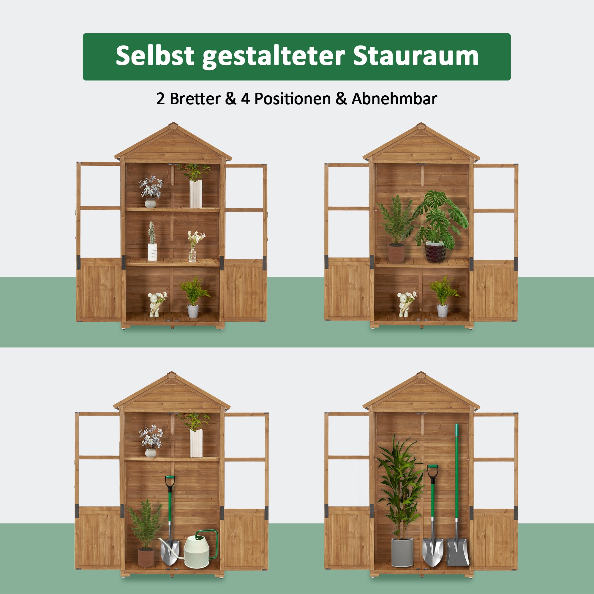 MCombo Piccola casetta da giardino in legno, resistente alle intemperie, ideale come casetta da giardino/rimessa attrezzi, serra per balcone e terrazzo, 100 × 53 × 178 cm, 0111