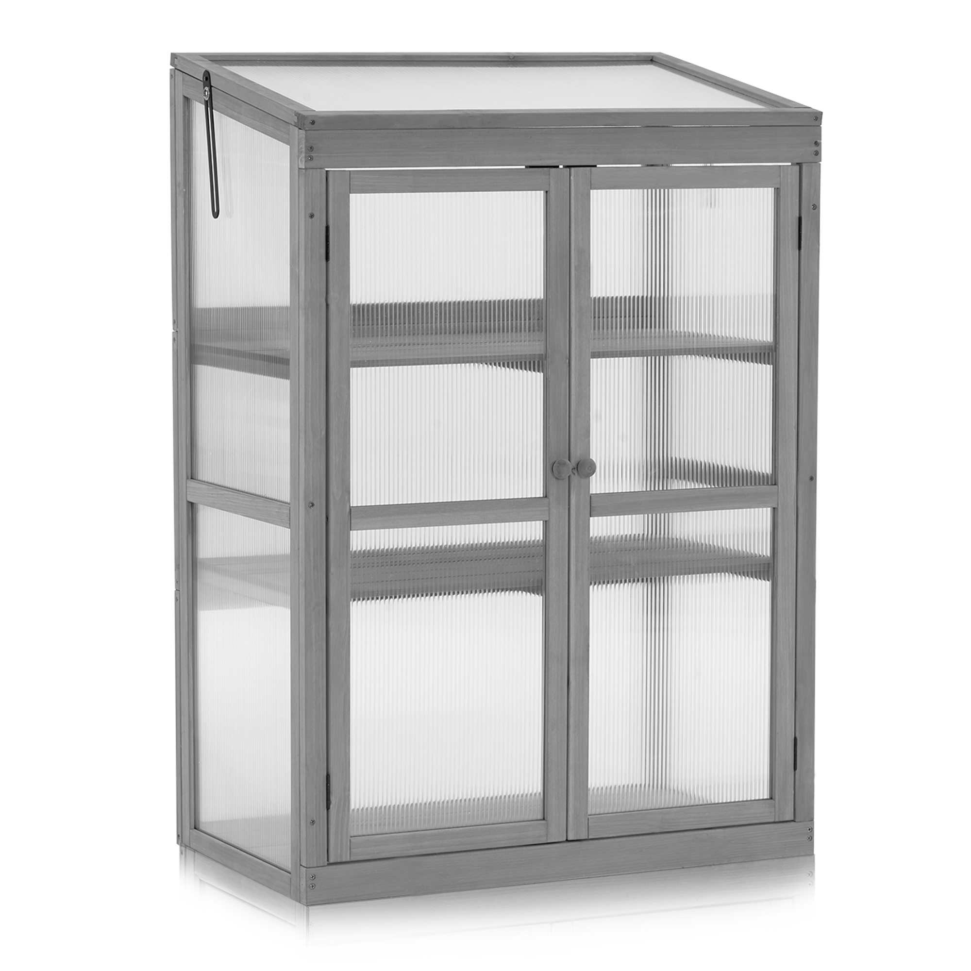 MCombo Serra in legno con struttura fredda, per balcone e giardino, piccola serra aggiuntiva, resistente all'inverno, 46*76*110 cm, 0760