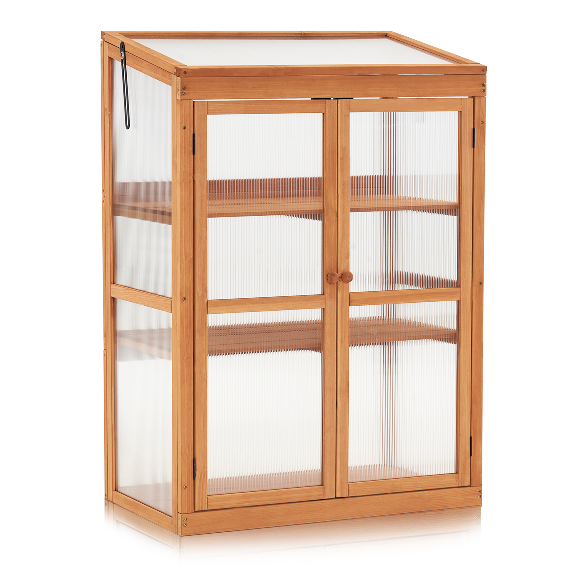 MCombo Serra in legno con struttura fredda, per balcone e giardino, piccola serra aggiuntiva, resistente all'inverno, 46*76*110 cm, 0760
