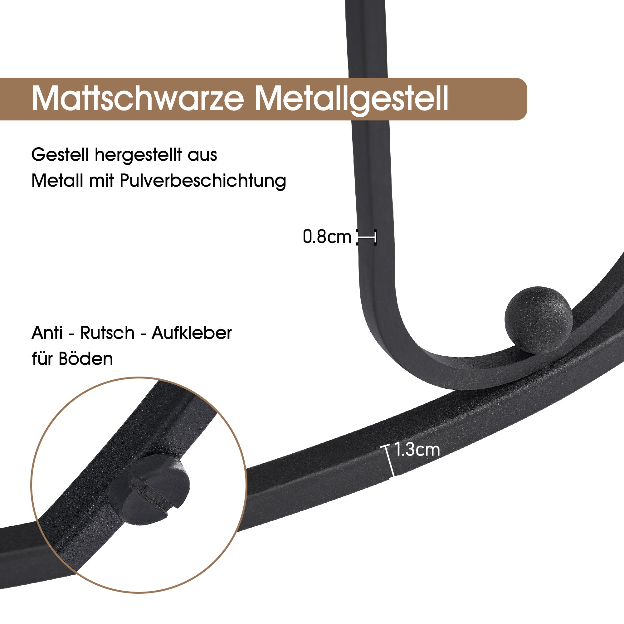 MCombo Metalen Meubels Salontafel Bijzettafel Rond Marmerlook/Industrieel Stijl 2147