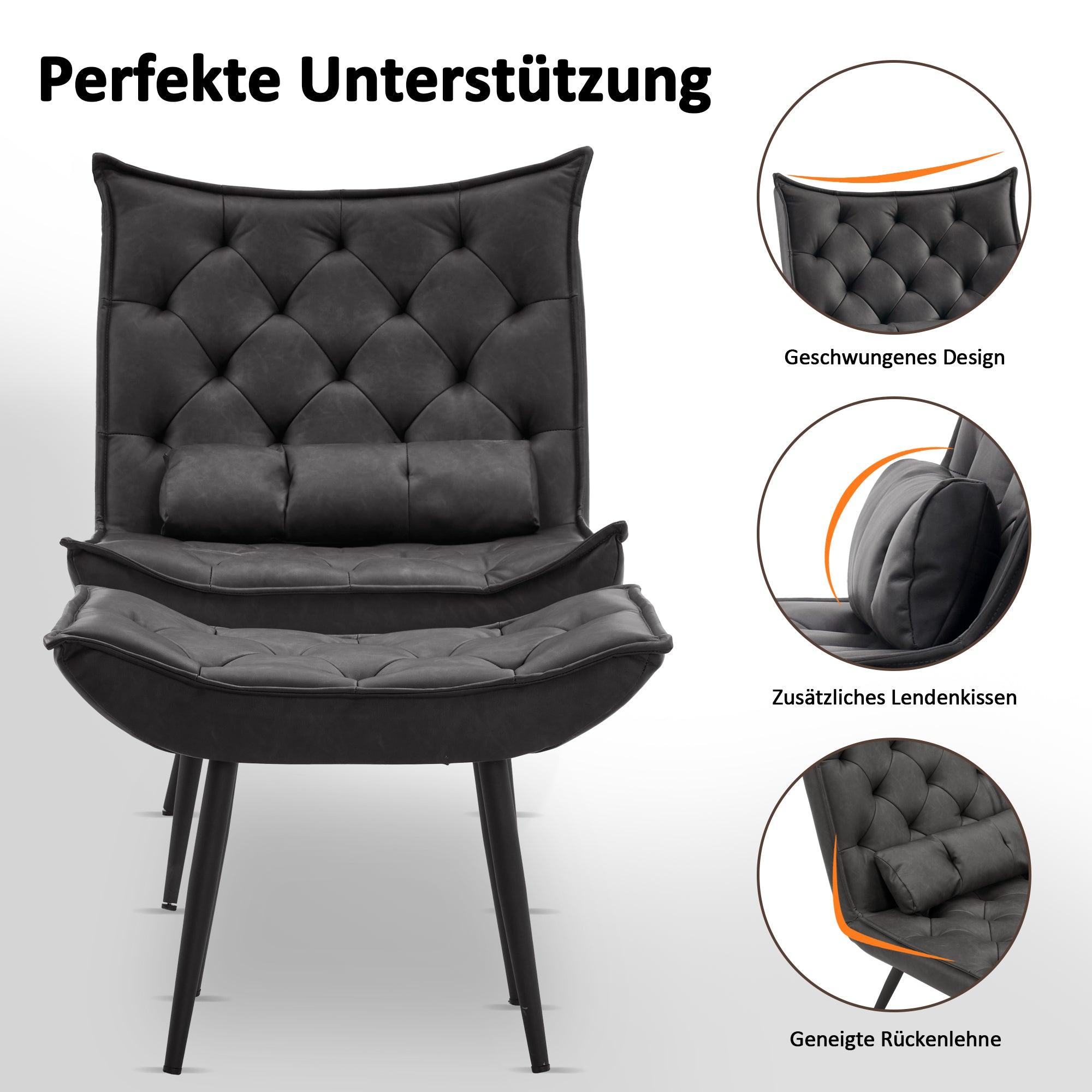 MCombo Poltrona relax / Poltrona TV / Poltrona (microfibra) 4778, 4779 – con / senza poggiapiedi