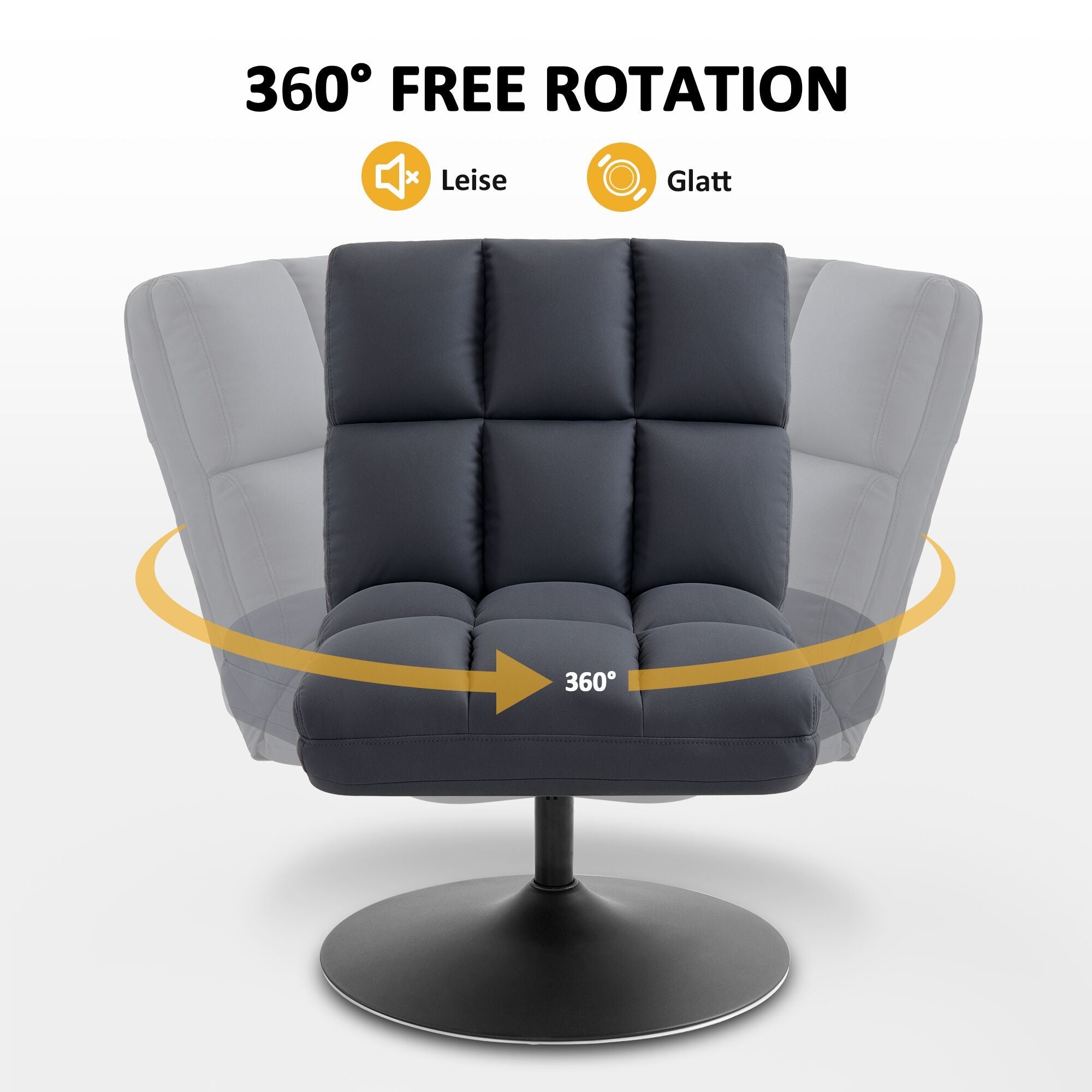 MCombo Poltrona girevole moderna – poltroncina cocktail, poltrona lounge, poltrona relax, poltrona club per soggiorno e camera da letto – tessuto in microfibra, 4812