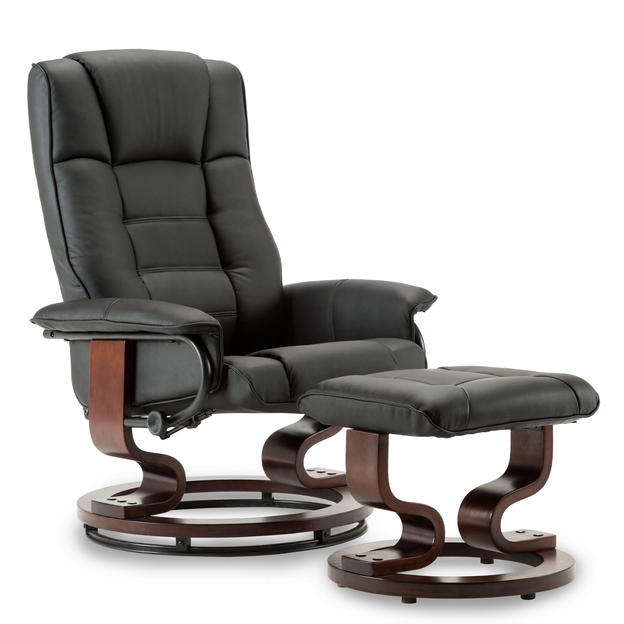 MCombo Poltrona relax con poggiapiedi, poltrona TV girevole a 360° con funzione reclinabile, poltrona TV con portata massima di 120 kg, moderna poltrona lounge per soggiorno, 9019
