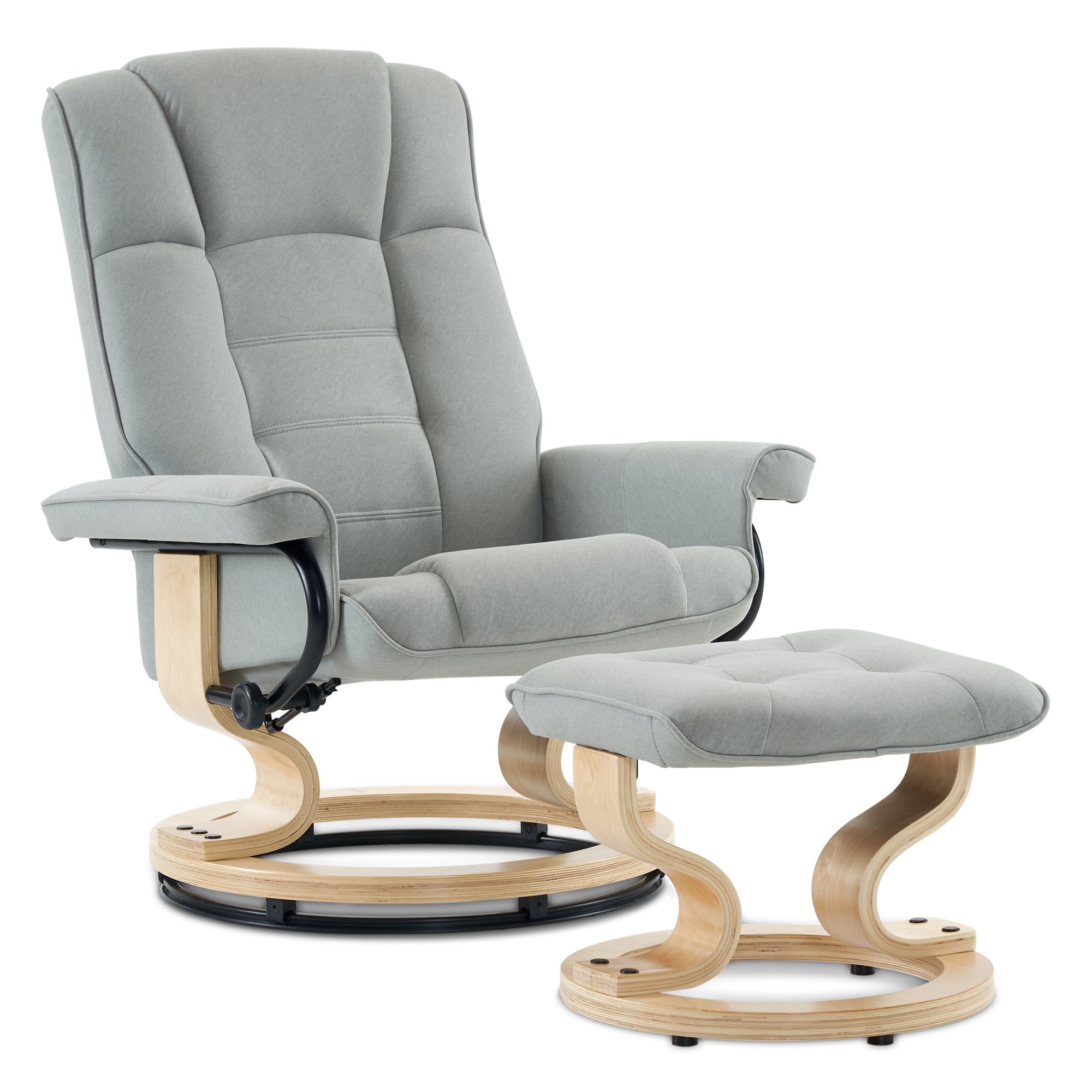 MCombo Poltrona relax con poggiapiedi, poltrona TV girevole a 360° con funzione reclinabile, poltrona TV con portata massima di 120 kg, moderna poltrona lounge per soggiorno, 9019