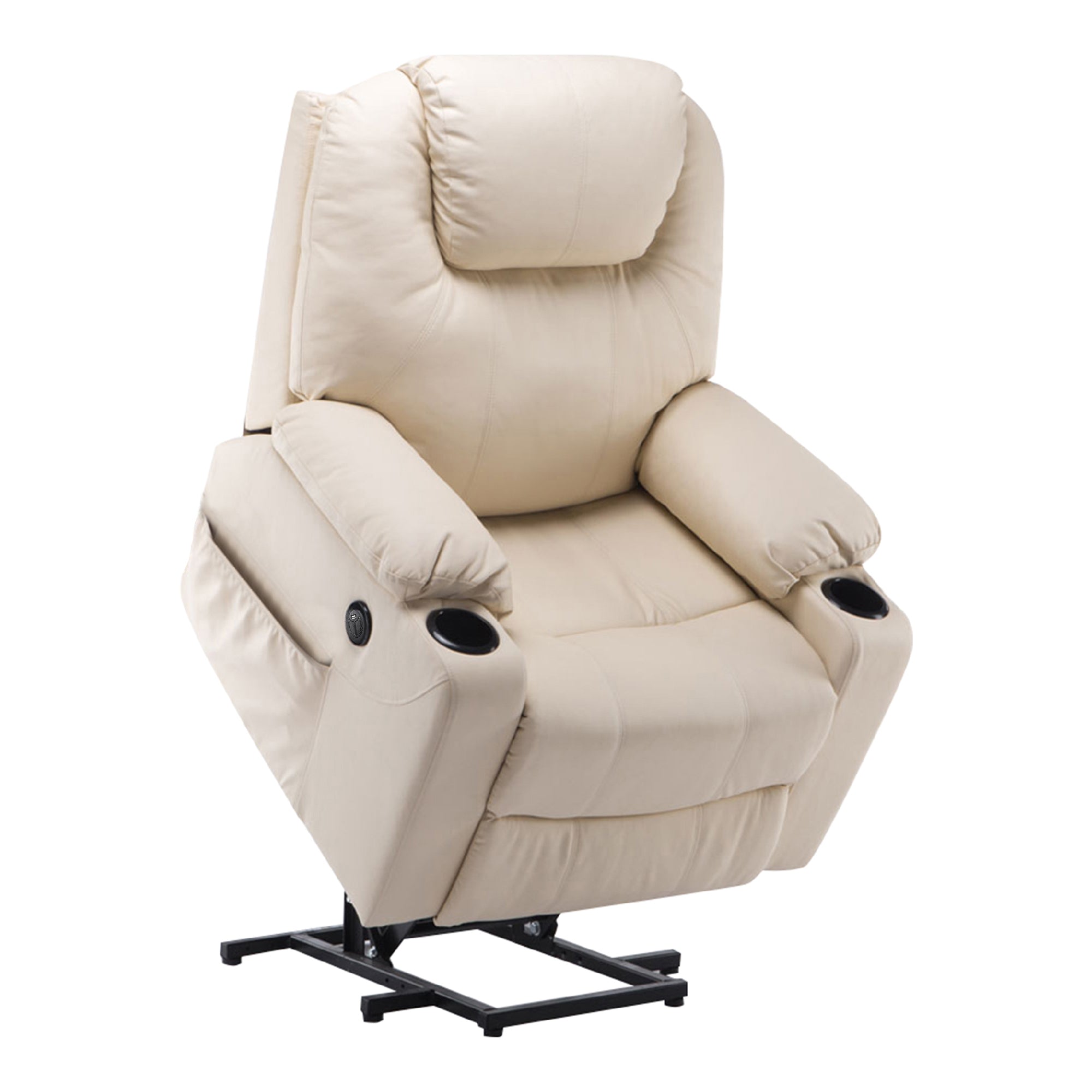 MCombo Poltrona TV elettrica reclinabile con sollevamento assistito, reclinabile fino a 140°, poltrona massaggiante con funzione riscaldante, regolabile tramite pulsanti e telecomando, con porta USB, 7040