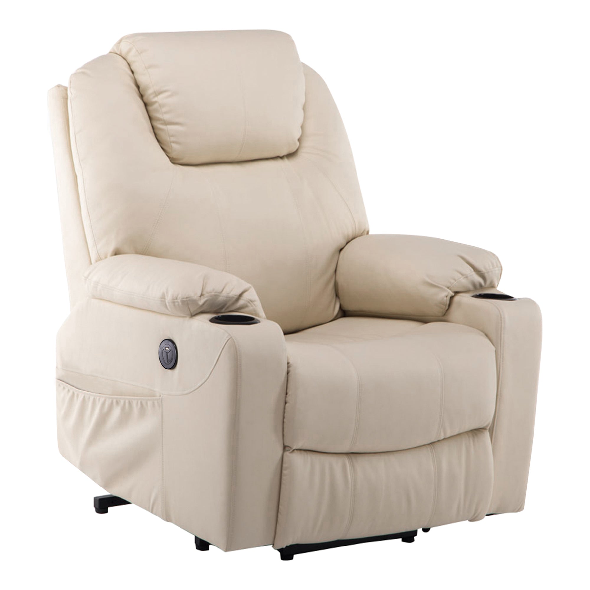 MCombo Poltrona TV elettrica reclinabile con sollevamento assistito, reclinabile fino a 140°, poltrona massaggiante con funzione riscaldante, regolabile tramite pulsanti e telecomando, con porta USB, 7040