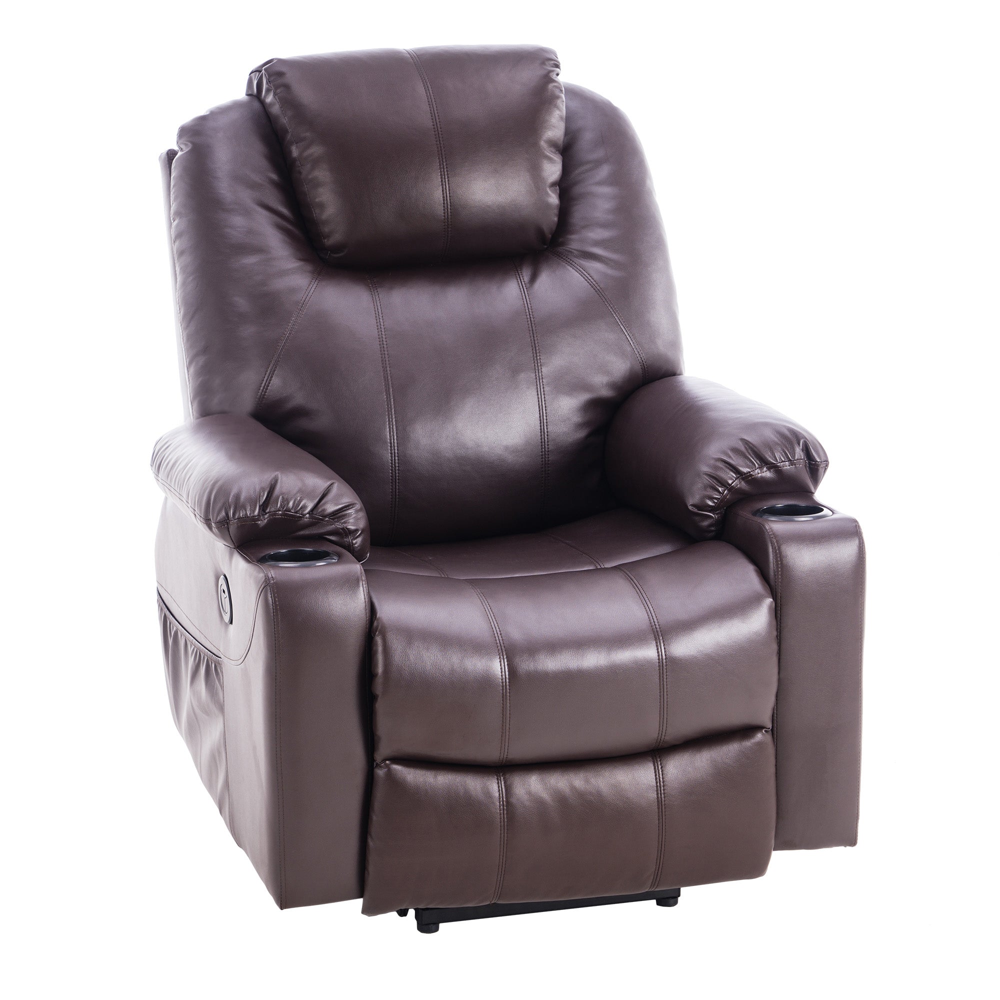 MCombo Poltrona TV elettrica reclinabile con sollevamento assistito, reclinabile fino a 140°, poltrona massaggiante con funzione riscaldante, regolabile tramite pulsanti e telecomando, con porta USB, 7040