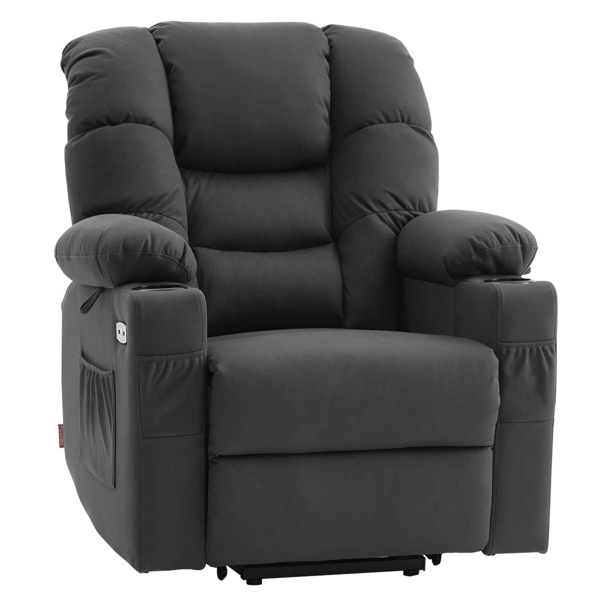 MCombo Poltrona relax elettrica con funzione di sollevamento 7550, dotata di 3 motori a regolazione indipendente, inclinazione fino a 170°, poggiapiedi esteso e porta USB; ideale per il soggiorno di anziani.