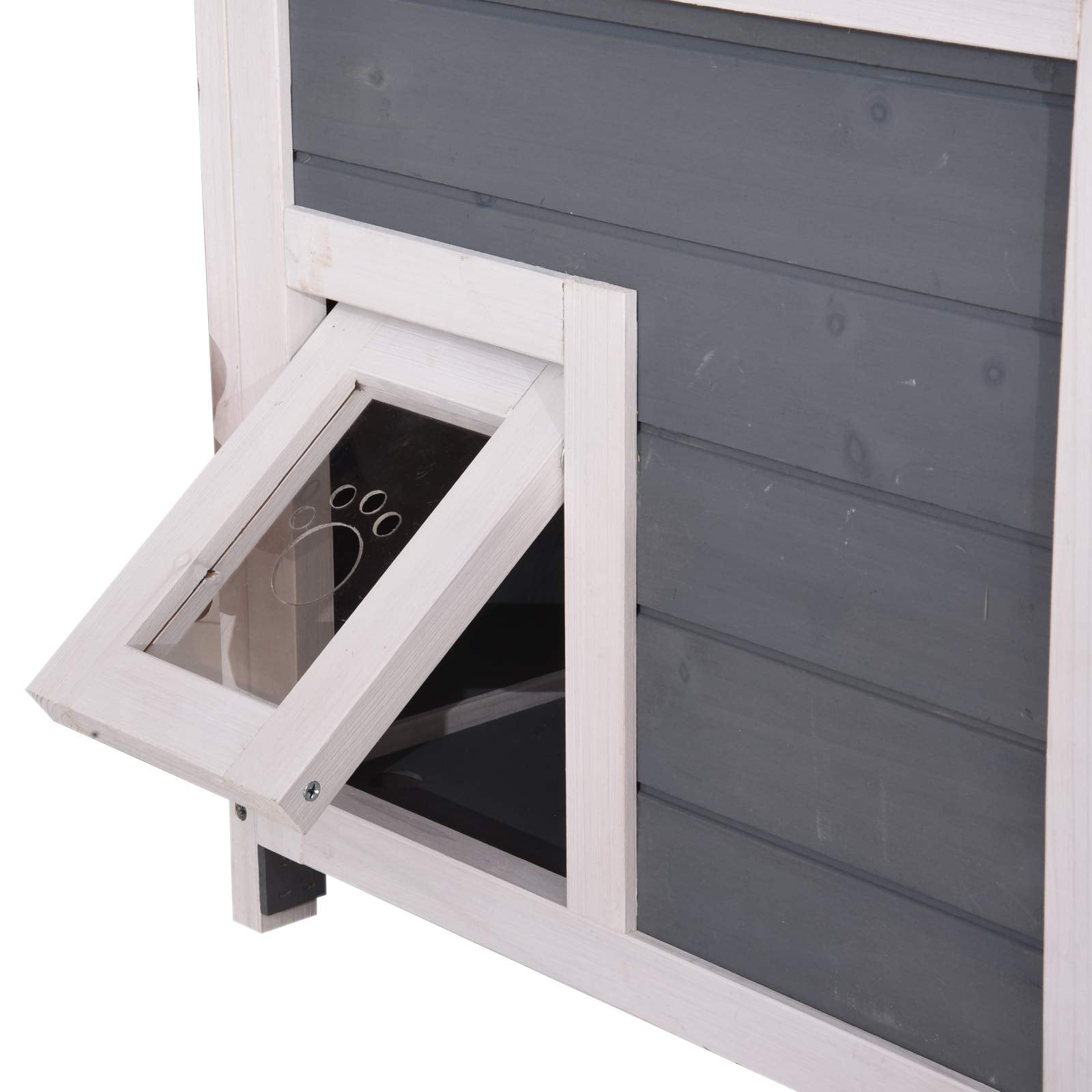Lovupet kattenhuis kattenvilla kattenhut 2 verdiepingen weerbestendig 0508EY
