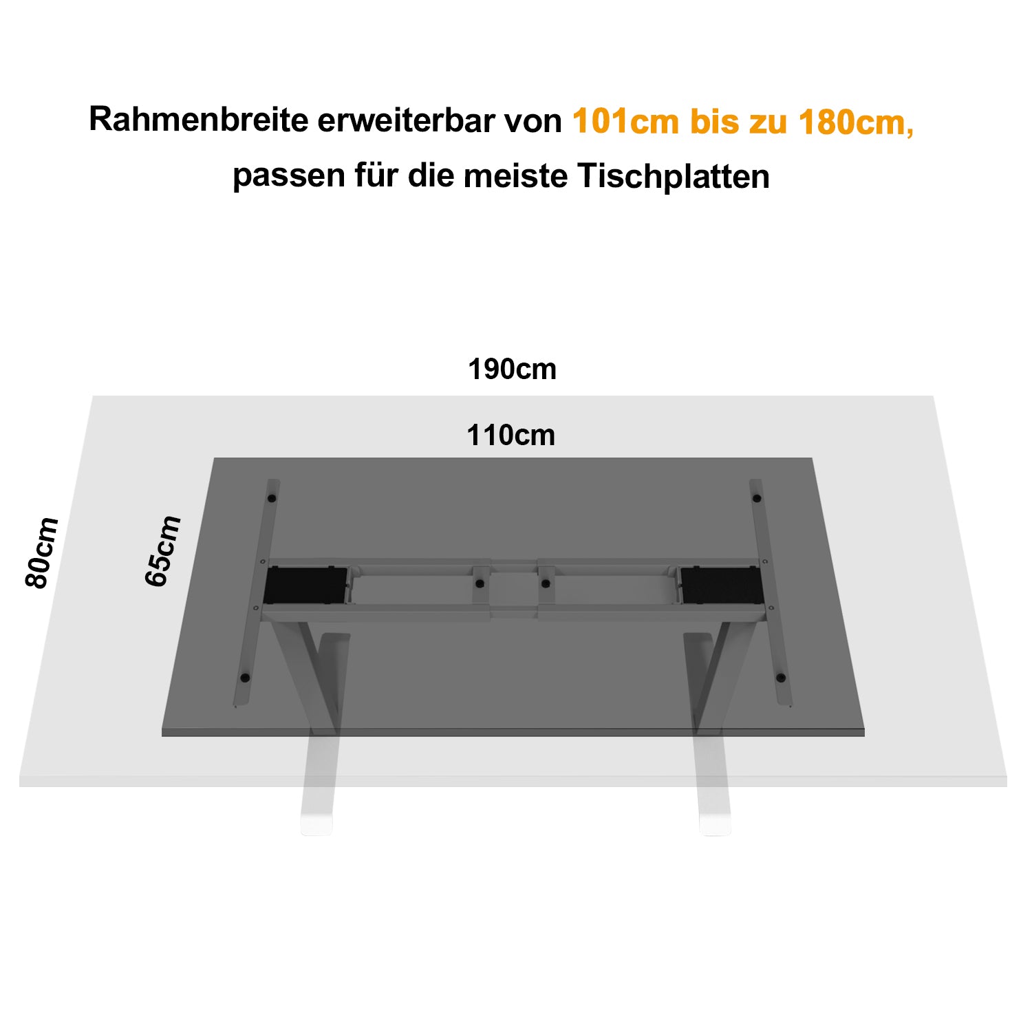 MCombo Elektrisch verstelbaar bureau onderstel Sta-zit tafels 2 motoren 0202W