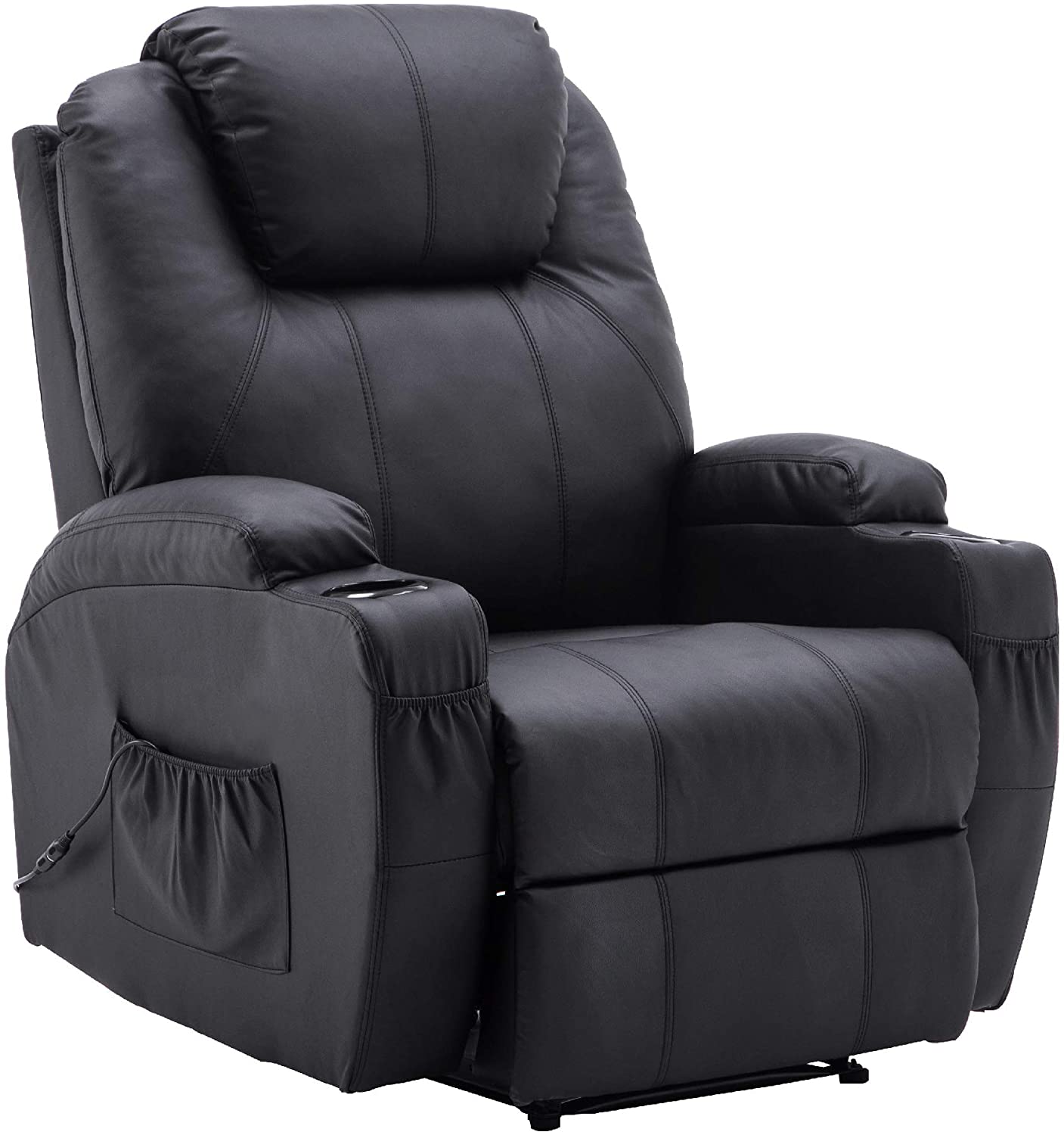MCombo Poltrona relax elettrica, poltrona massaggiante, poltrona TV, funzione reclinabile, vibrazione, riscaldamento 7061