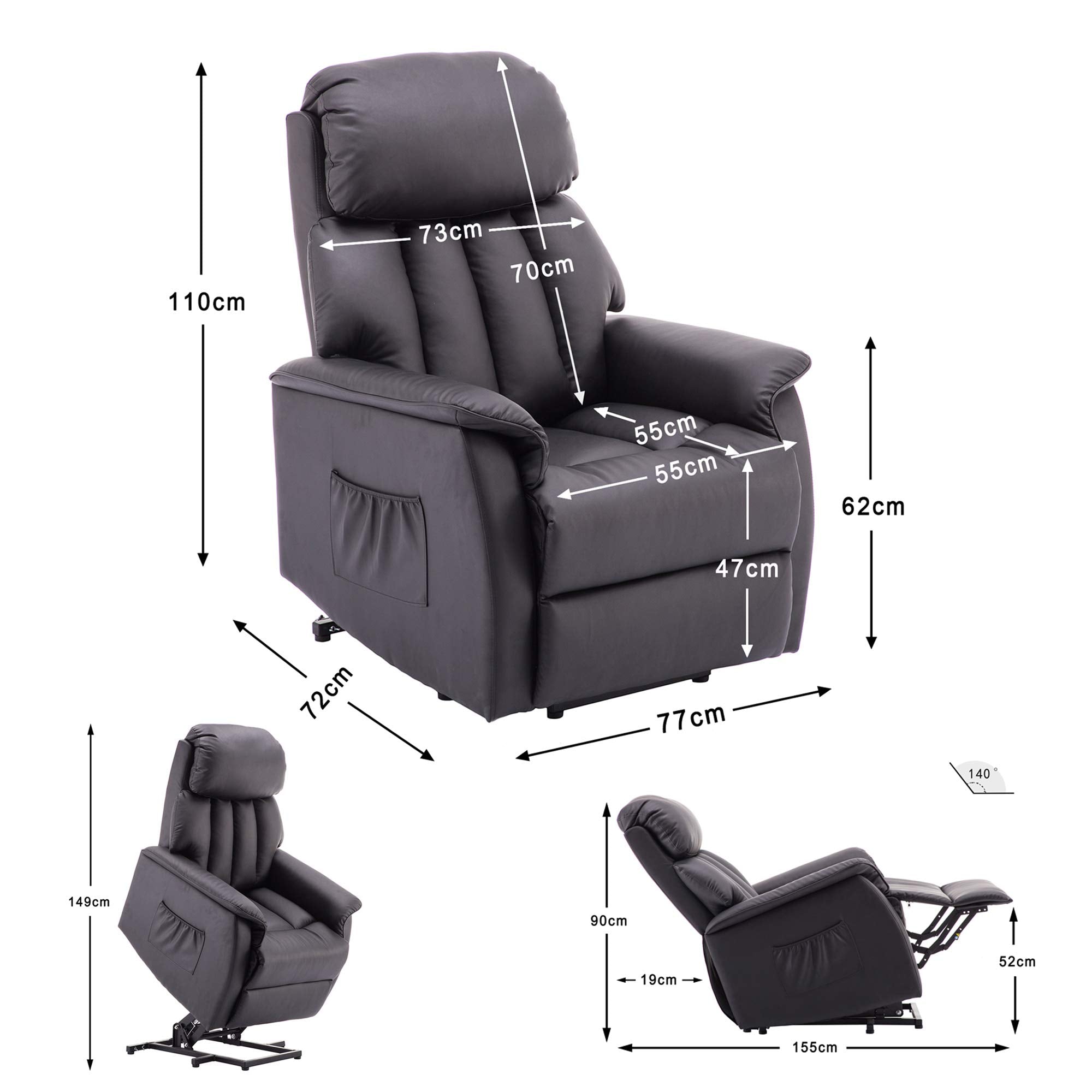 MCombo Poltrona relax elettrica con funzione di sollevamento / Poltrona relax elettrica 7299