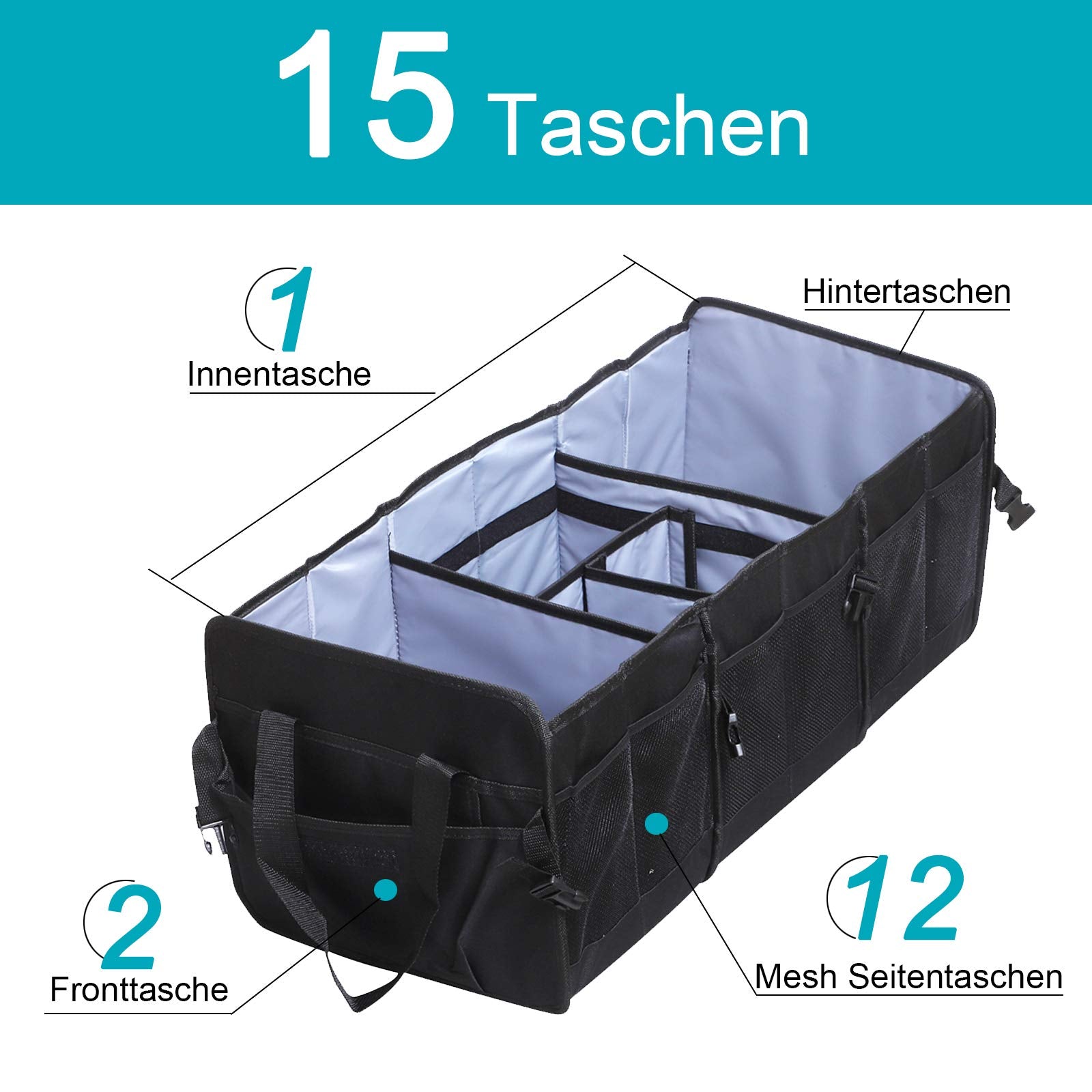 MCombo Kofferraumtasche Opbergdoos Vouwbare Multifunctionele Doos Oxfordstof OG01