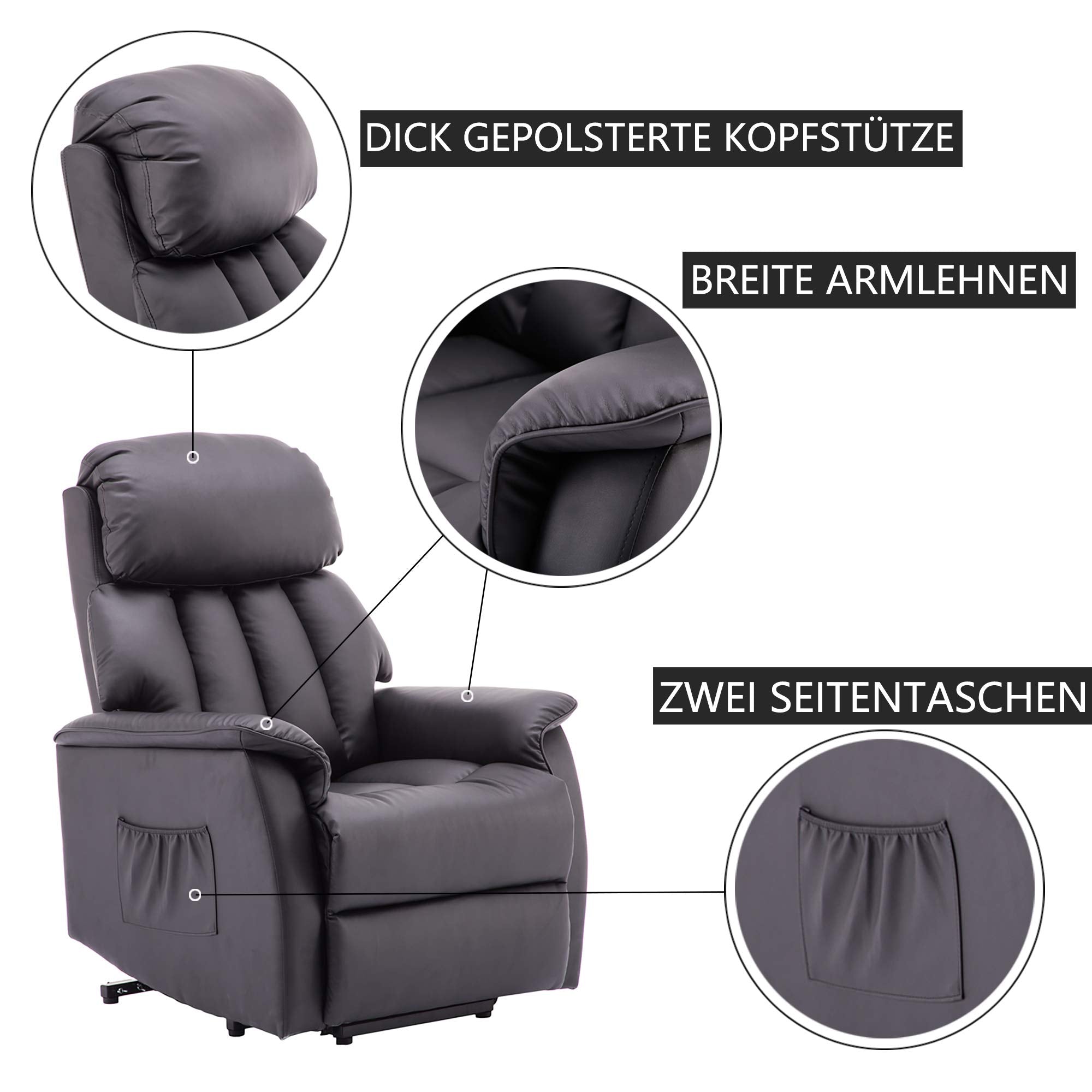 MCombo Poltrona relax elettrica con funzione di sollevamento / Poltrona relax elettrica 7299