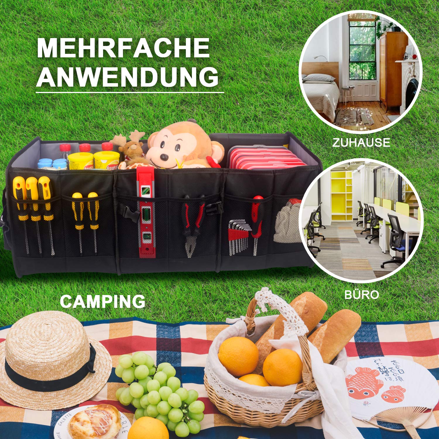 MCombo Kofferraumtasche Opbergdoos Vouwbare Multifunctionele Doos Oxfordstof OG01