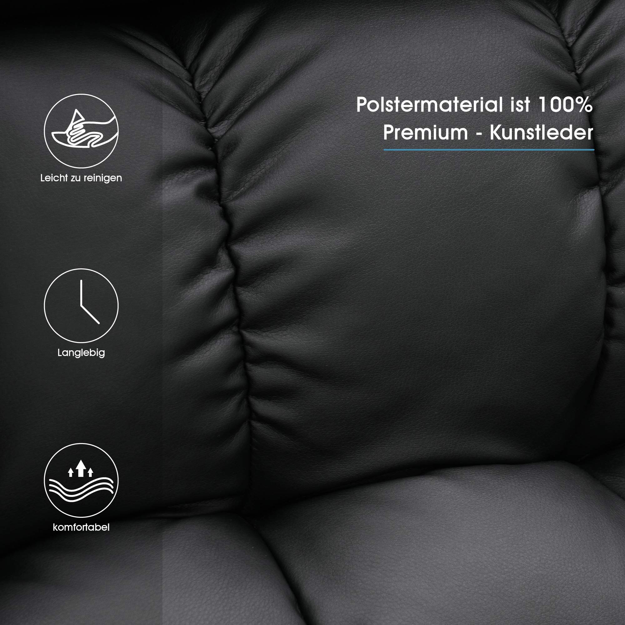 MCombo Poltrona relax elettrica a 3 motori con sistema di sollevamento assistito; schienale, poggiatesta e poggiapiedi regolabili in modo indipendente; inclinazione fino a 165°; cuscino della seduta in schiuma ad alta densità 35D (Modello 7546)