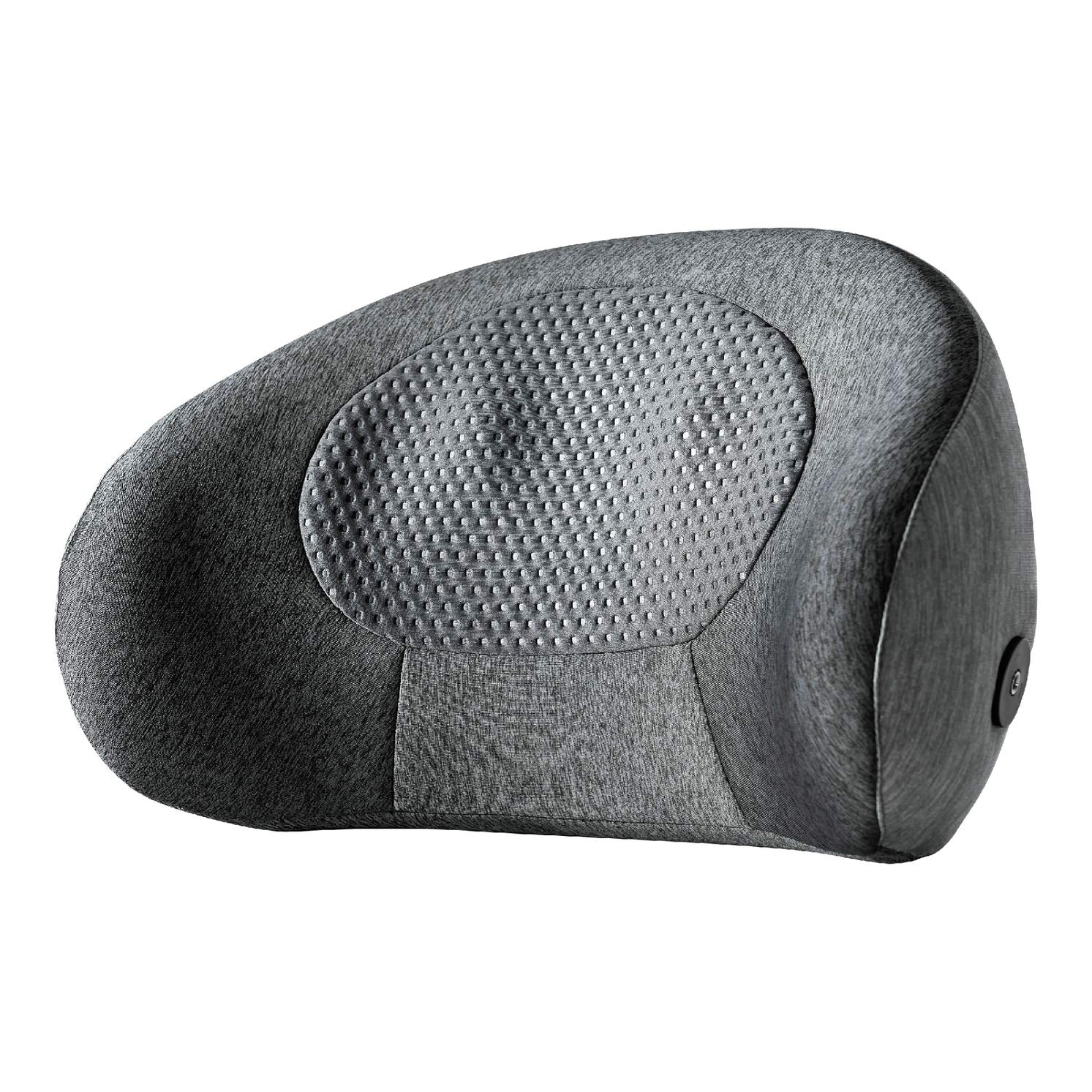 MCombo Cuscino massaggiante Shiatsu / Supporto lombare (a forma di C / stile cuscino cervicale) – Massaggiatore ergonomico, portatile, senza fili e ricaricabile con funzione riscaldante; ideale per home office, ufficio e guida (Modello B709)