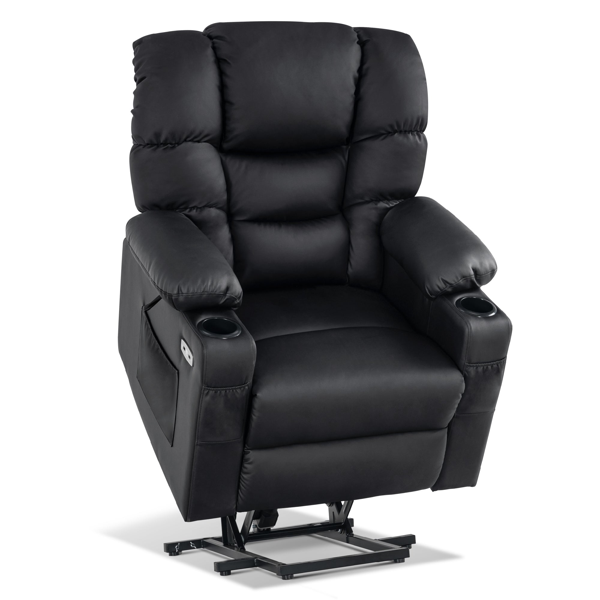 MCombo Poltrona relax elettrica con funzione di sollevamento 7550, dotata di 3 motori a regolazione indipendente, inclinazione fino a 170°, poggiapiedi esteso e porta USB; ideale per il soggiorno di anziani.