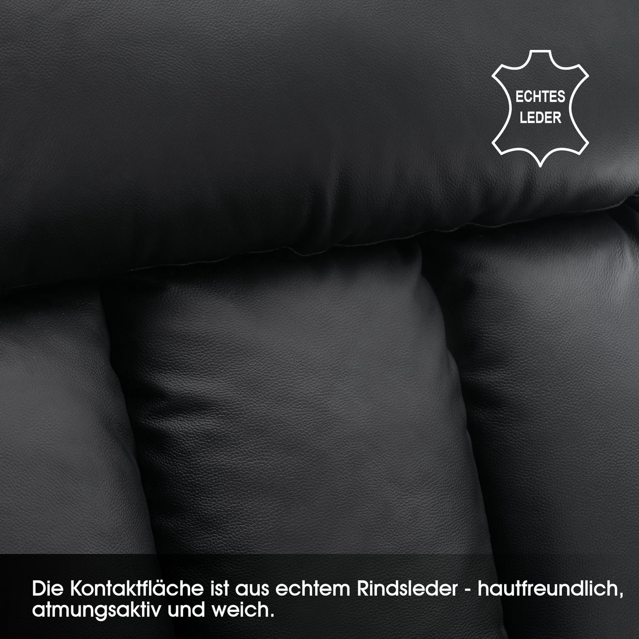 M MCombo Relaxsessel met opstaahulp & ligfunctie 7190, elektrisch verstelbare fauteuil, voor senioren woonkamer, USB, (Zwart-kunstleer / Donkergrijs-stof)