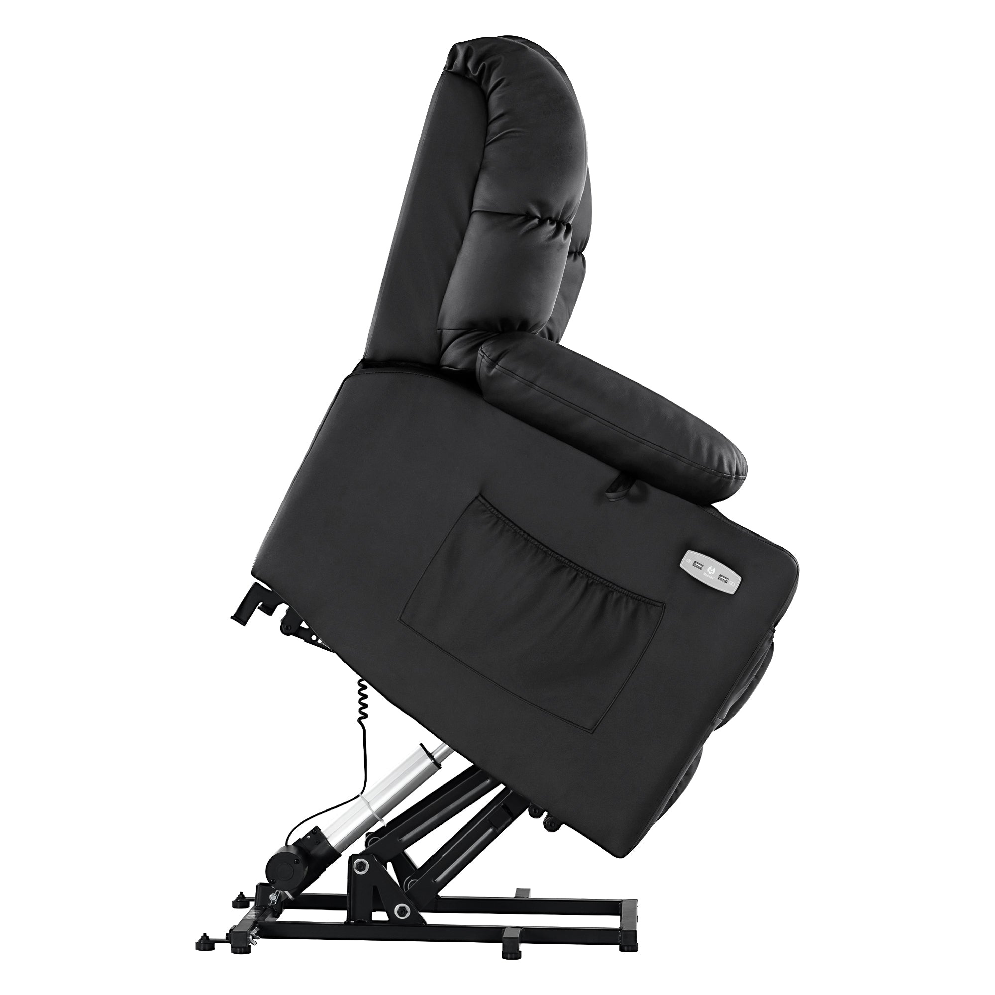 MCombo Poltrona relax elettrica con funzione di sollevamento 7550, dotata di 3 motori a regolazione indipendente, inclinazione fino a 170°, poggiapiedi esteso e porta USB; ideale per il soggiorno di anziani.