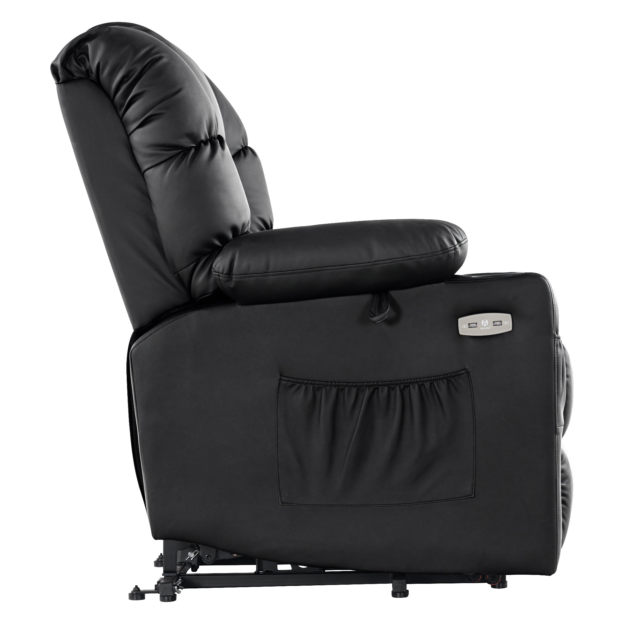 MCombo Poltrona relax elettrica con funzione di sollevamento 7550, dotata di 3 motori a regolazione indipendente, inclinazione fino a 170°, poggiapiedi esteso e porta USB; ideale per il soggiorno di anziani.